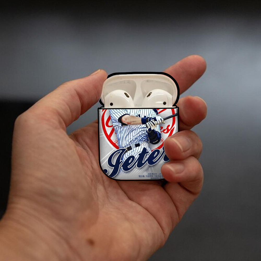 Derek Jeter 62 AirPods 2 Case Hard Shell Black, Flexible PC Material, Precise Cutouts, Full Protection, Anti-Fingerprint, Washable, Includes Keychain – Durable & Slim Design