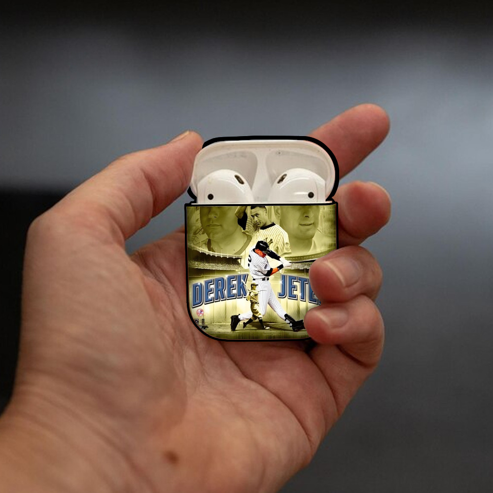 Derek Jeter 86 AirPods 2 Case Hard Shell Black, Flexible PC Material, Precise Cutouts, Full Protection, Anti-Fingerprint, Washable, Includes Keychain – Durable & Slim Design