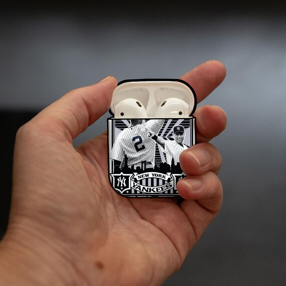 Derek Jeter 89 AirPods 2 Case Hard Shell Black, Flexible PC Material, Precise Cutouts, Full Protection, Anti-Fingerprint, Washable, Includes Keychain – Durable & Slim Design