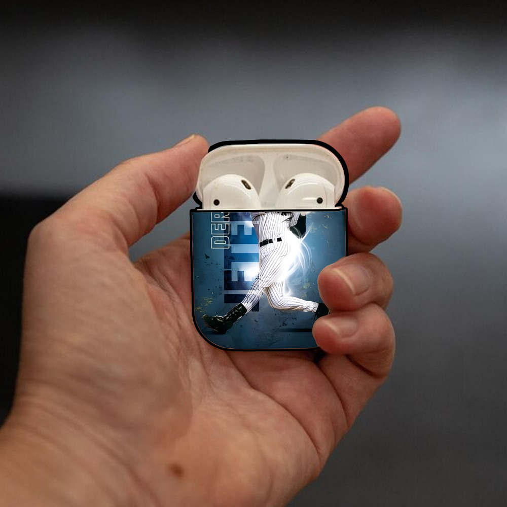 Derek Jeter 99 AirPods 2 Case Hard Shell Black, Flexible PC Material, Precise Cutouts, Full Protection, Anti-Fingerprint, Washable, Includes Keychain – Durable & Slim Design