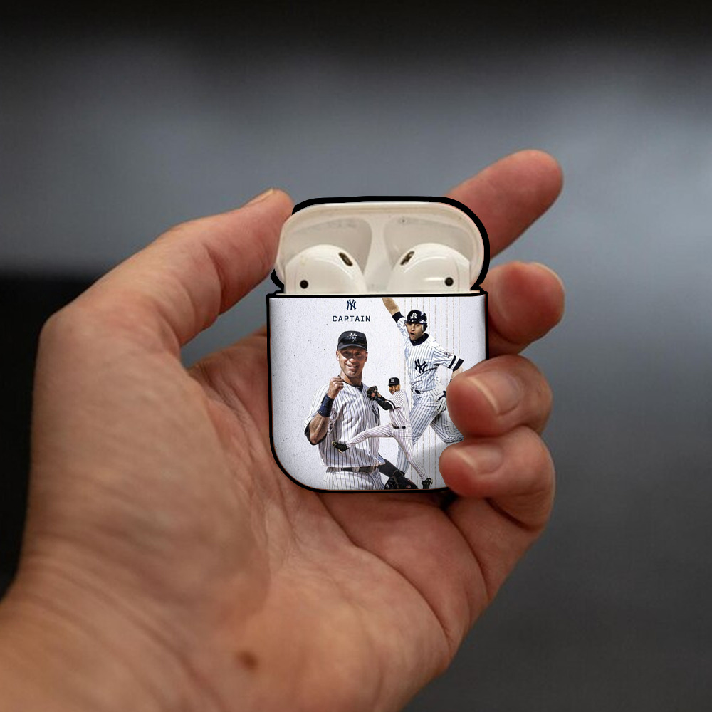 Derek Jeter 106 AirPods 2 Case Hard Shell Black, Flexible PC Material, Precise Cutouts, Full Protection, Anti-Fingerprint, Washable, Includes Keychain – Durable & Slim Design
