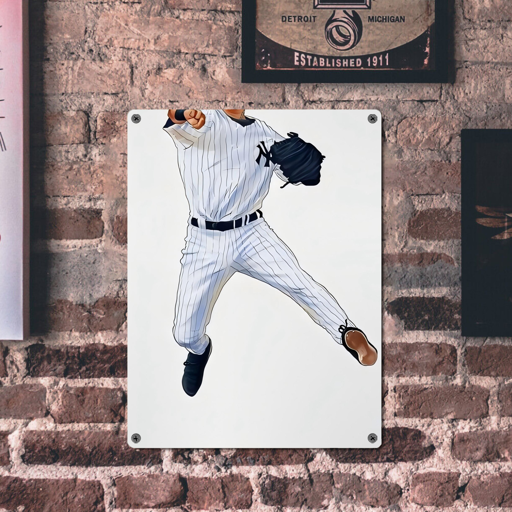 Derek Jeter 17 Vintage Metal Tin Sign 12x16inch – Retro Wall Art Decor For Home, Bar, Kitchen, Bedroom, Office – Durable Iron Sheet Poster, Easy To Hang, Full-Color Printing