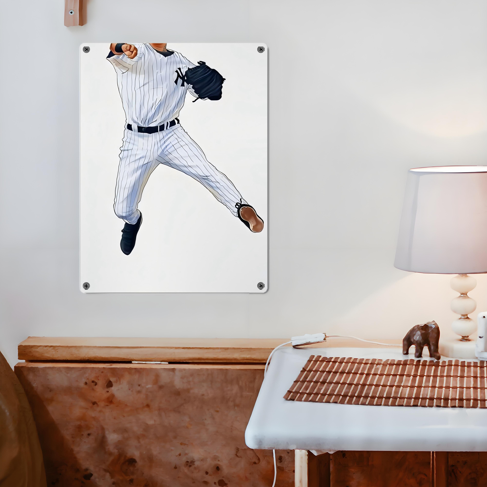 Derek Jeter 17 Vintage Metal Tin Sign 12x16inch – Retro Wall Art Decor For Home, Bar, Kitchen, Bedroom, Office – Durable Iron Sheet Poster, Easy To Hang, Full-Color Printing