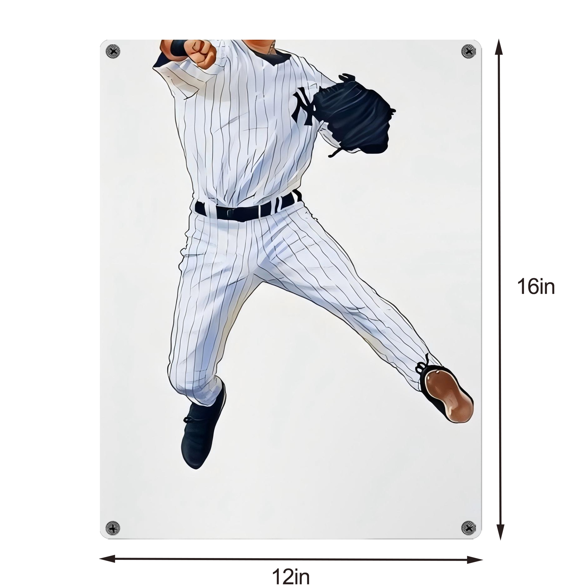 Derek Jeter 17 Vintage Metal Tin Sign 12x16inch – Retro Wall Art Decor For Home, Bar, Kitchen, Bedroom, Office – Durable Iron Sheet Poster, Easy To Hang, Full-Color Printing
