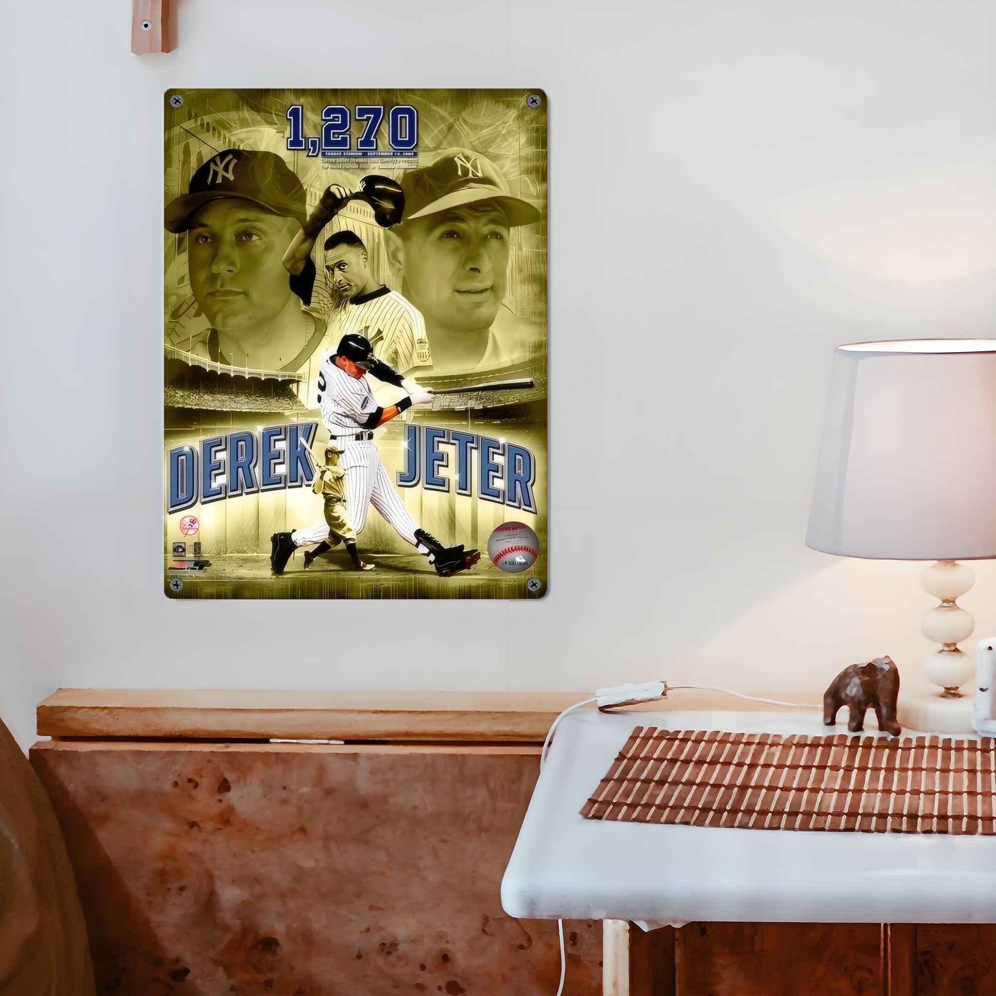 Derek Jeter 23 Vintage Metal Tin Sign 12x16inch – Retro Wall Art Decor For Home, Bar, Kitchen, Bedroom, Office – Durable Iron Sheet Poster, Easy To Hang, Full-Color Printing