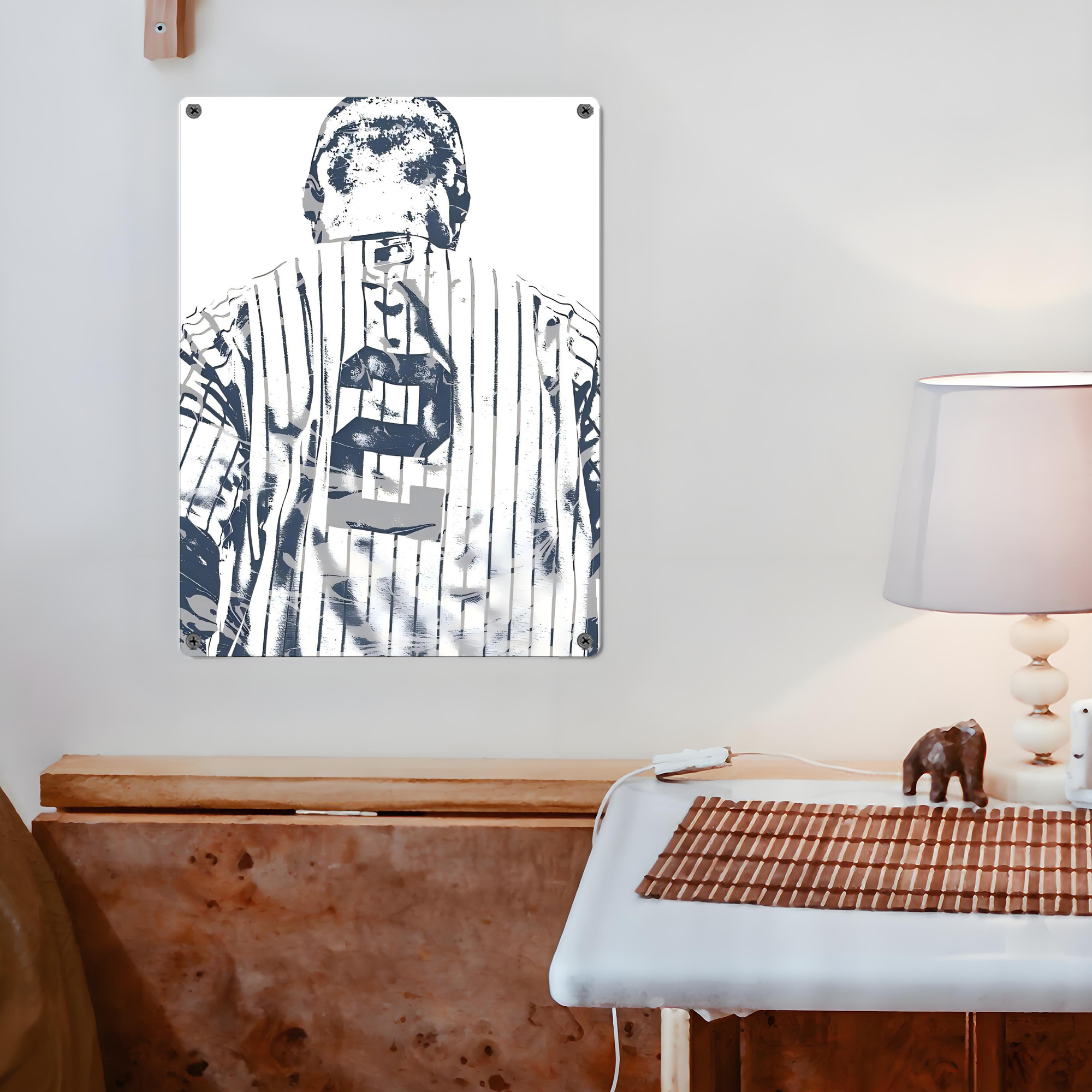 Derek Jeter 30 Vintage Metal Tin Sign 12x16inch – Retro Wall Art Decor For Home, Bar, Kitchen, Bedroom, Office – Durable Iron Sheet Poster, Easy To Hang, Full-Color Printing