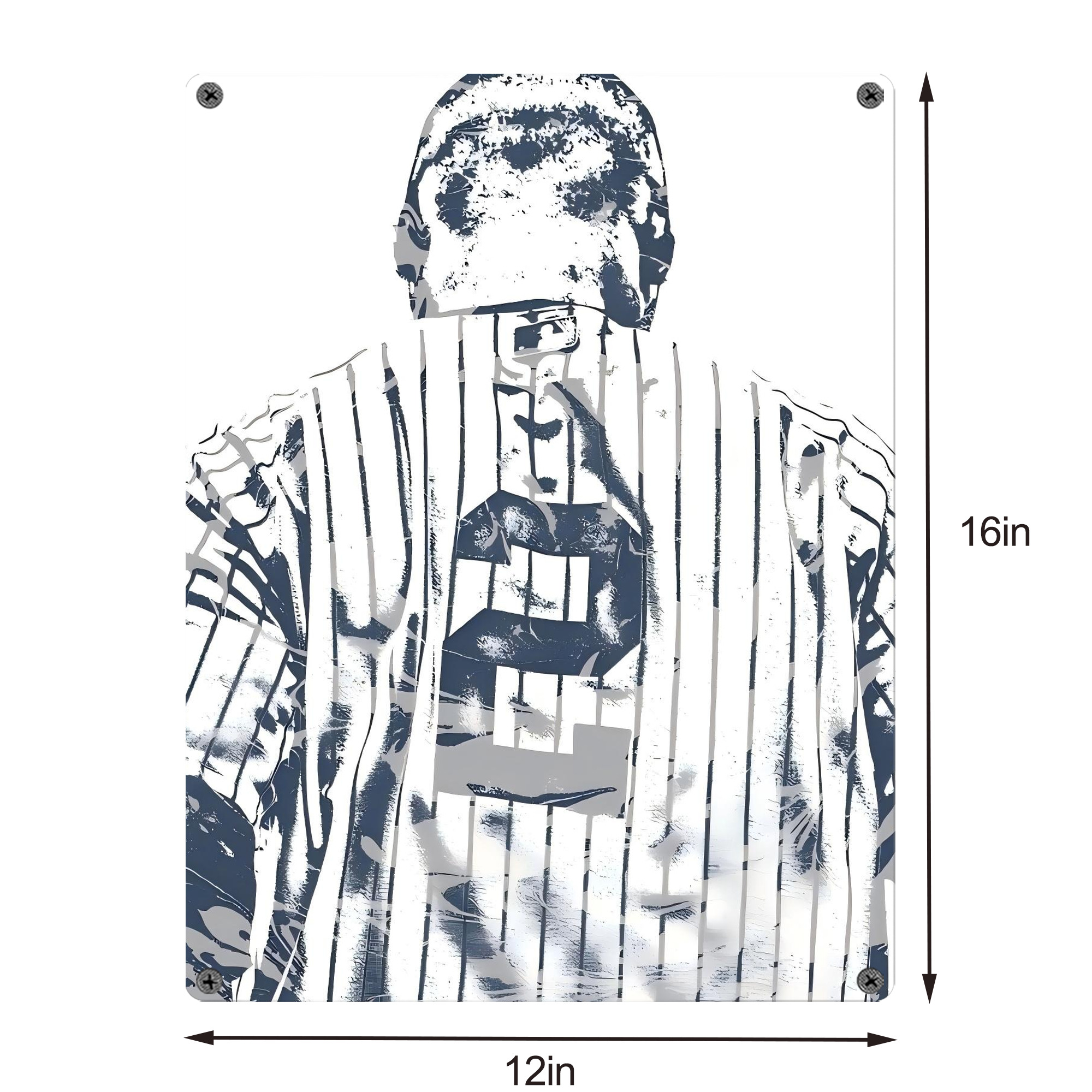 Derek Jeter 30 Vintage Metal Tin Sign 12x16inch – Retro Wall Art Decor For Home, Bar, Kitchen, Bedroom, Office – Durable Iron Sheet Poster, Easy To Hang, Full-Color Printing