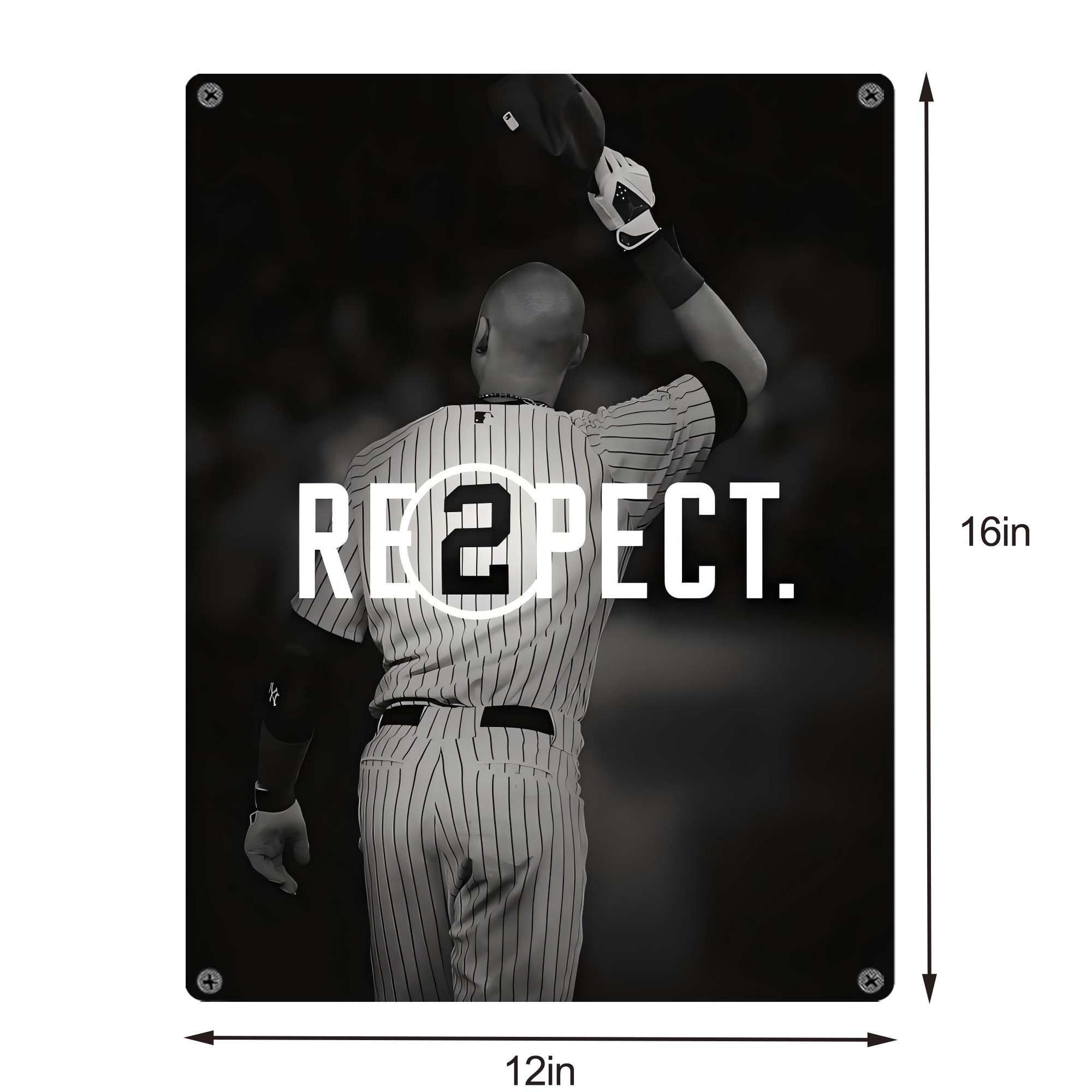 Derek Jeter 37 Vintage Metal Tin Sign 12x16inch – Retro Wall Art Decor For Home, Bar, Kitchen, Bedroom, Office – Durable Iron Sheet Poster, Easy To Hang, Full-Color Printing