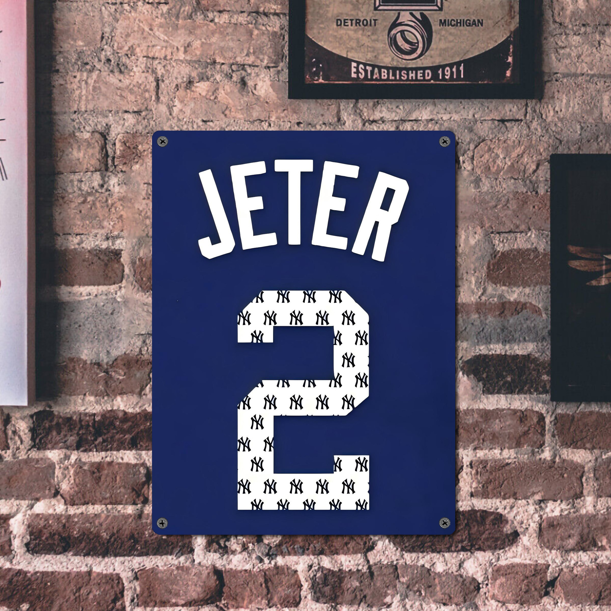 Derek Jeter 50 Vintage Metal Tin Sign 12x16inch – Retro Wall Art Decor For Home, Bar, Kitchen, Bedroom, Office – Durable Iron Sheet Poster, Easy To Hang, Full-Color Printing