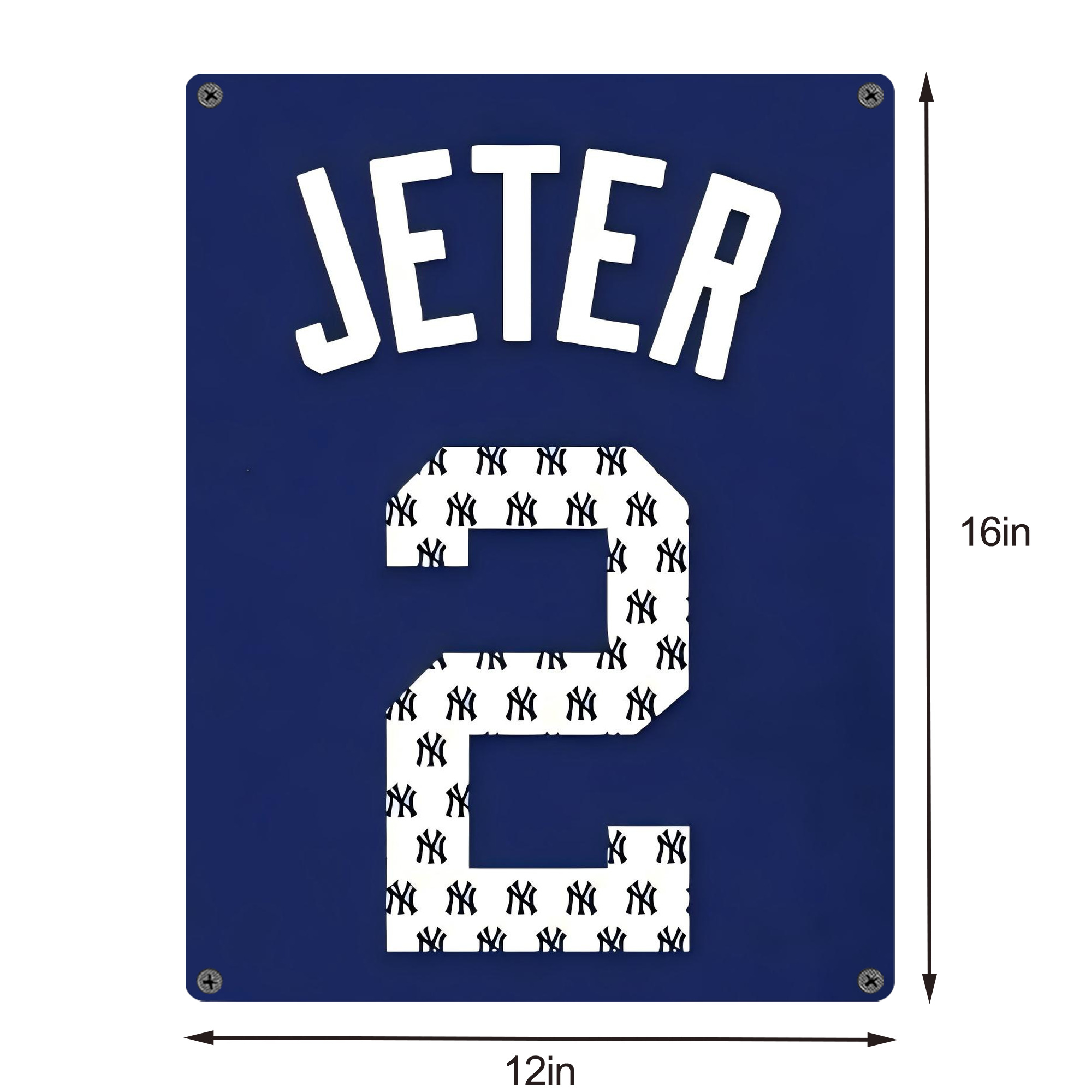 Derek Jeter 50 Vintage Metal Tin Sign 12x16inch – Retro Wall Art Decor For Home, Bar, Kitchen, Bedroom, Office – Durable Iron Sheet Poster, Easy To Hang, Full-Color Printing