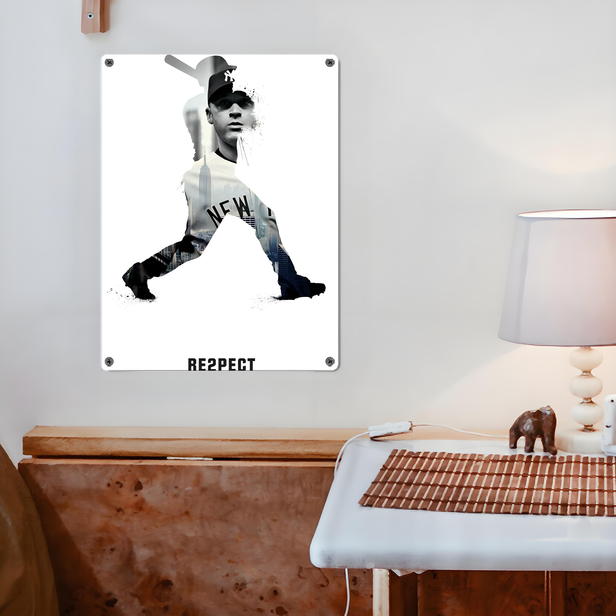 Derek Jeter 54 Vintage Metal Tin Sign 12x16inch – Retro Wall Art Decor For Home, Bar, Kitchen, Bedroom, Office – Durable Iron Sheet Poster, Easy To Hang, Full-Color Printing