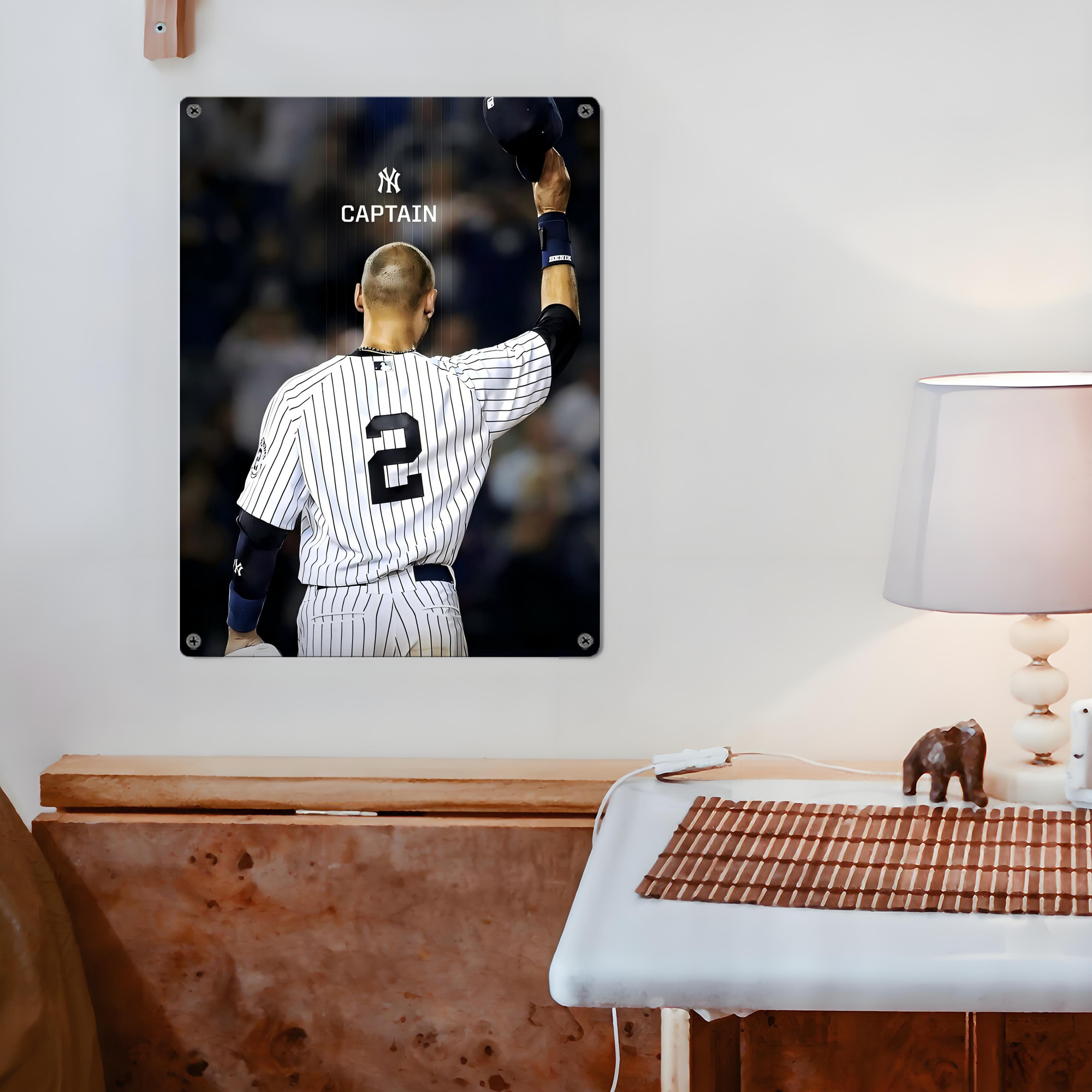 Derek Jeter 56 Vintage Metal Tin Sign 12x16inch – Retro Wall Art Decor For Home, Bar, Kitchen, Bedroom, Office – Durable Iron Sheet Poster, Easy To Hang, Full-Color Printing