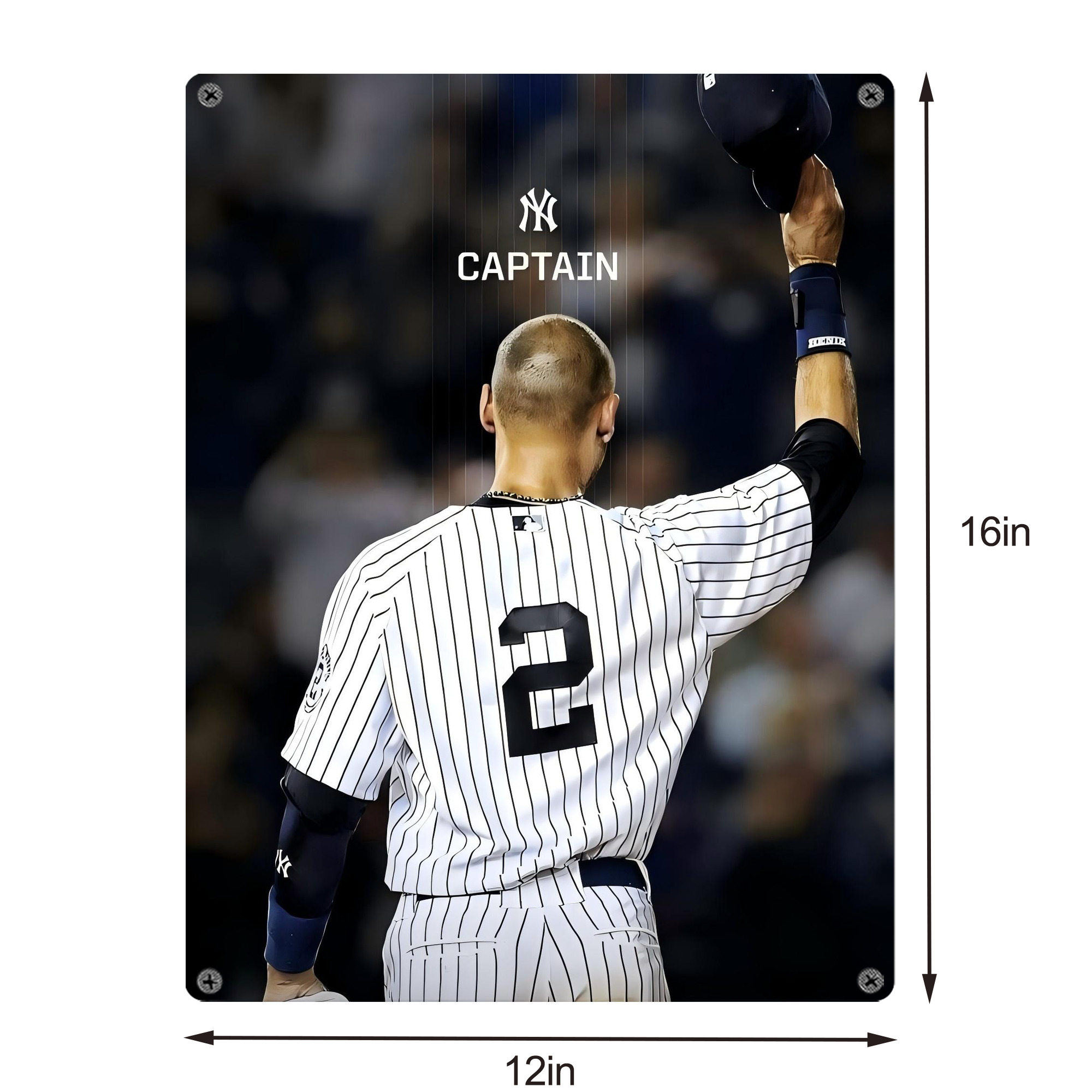 Derek Jeter 56 Vintage Metal Tin Sign 12x16inch – Retro Wall Art Decor For Home, Bar, Kitchen, Bedroom, Office – Durable Iron Sheet Poster, Easy To Hang, Full-Color Printing