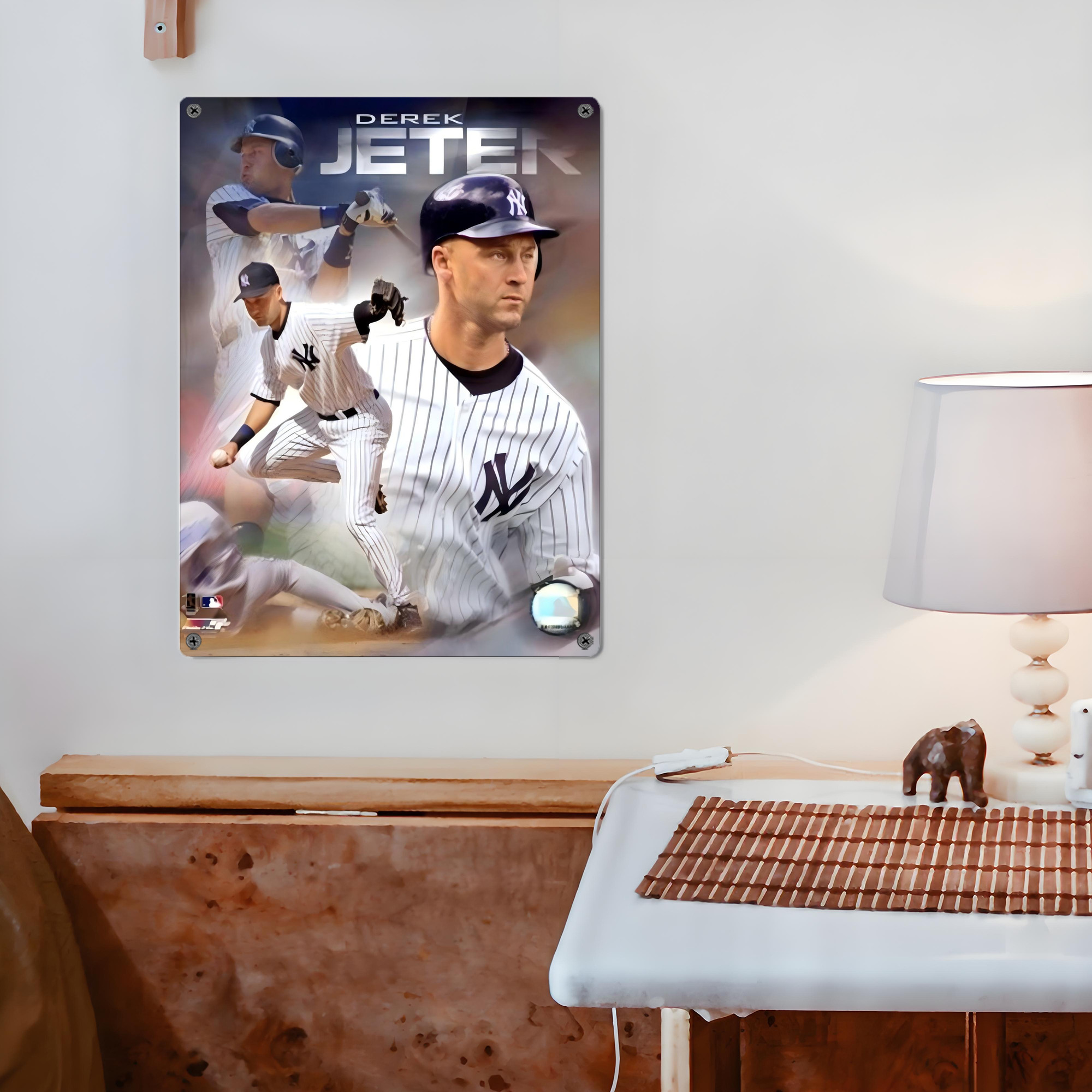 Derek Jeter 60 Vintage Metal Tin Sign 12x16inch – Retro Wall Art Decor For Home, Bar, Kitchen, Bedroom, Office – Durable Iron Sheet Poster, Easy To Hang, Full-Color Printing