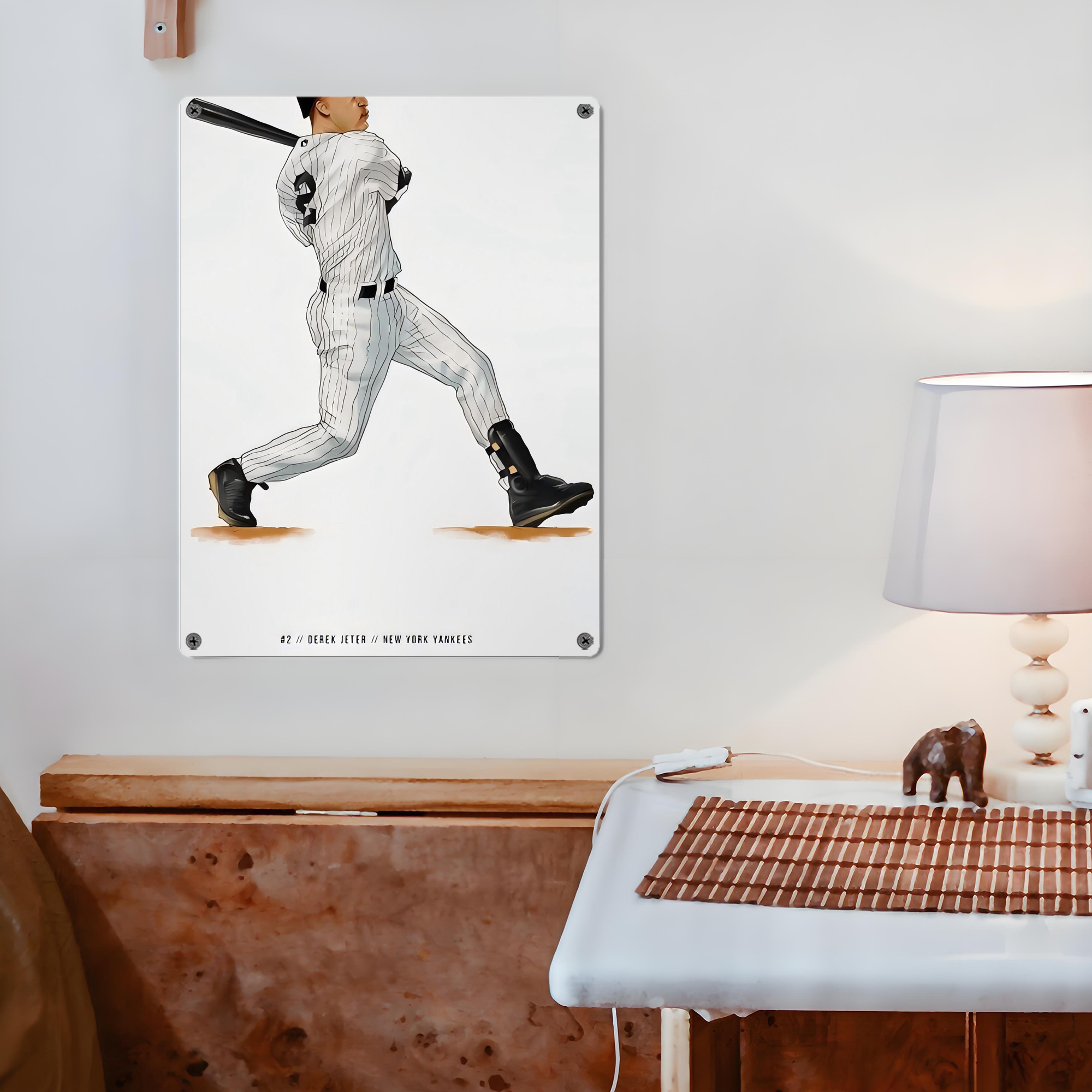 Derek Jeter 64 Vintage Metal Tin Sign 12x16inch – Retro Wall Art Decor For Home, Bar, Kitchen, Bedroom, Office – Durable Iron Sheet Poster, Easy To Hang, Full-Color Printing
