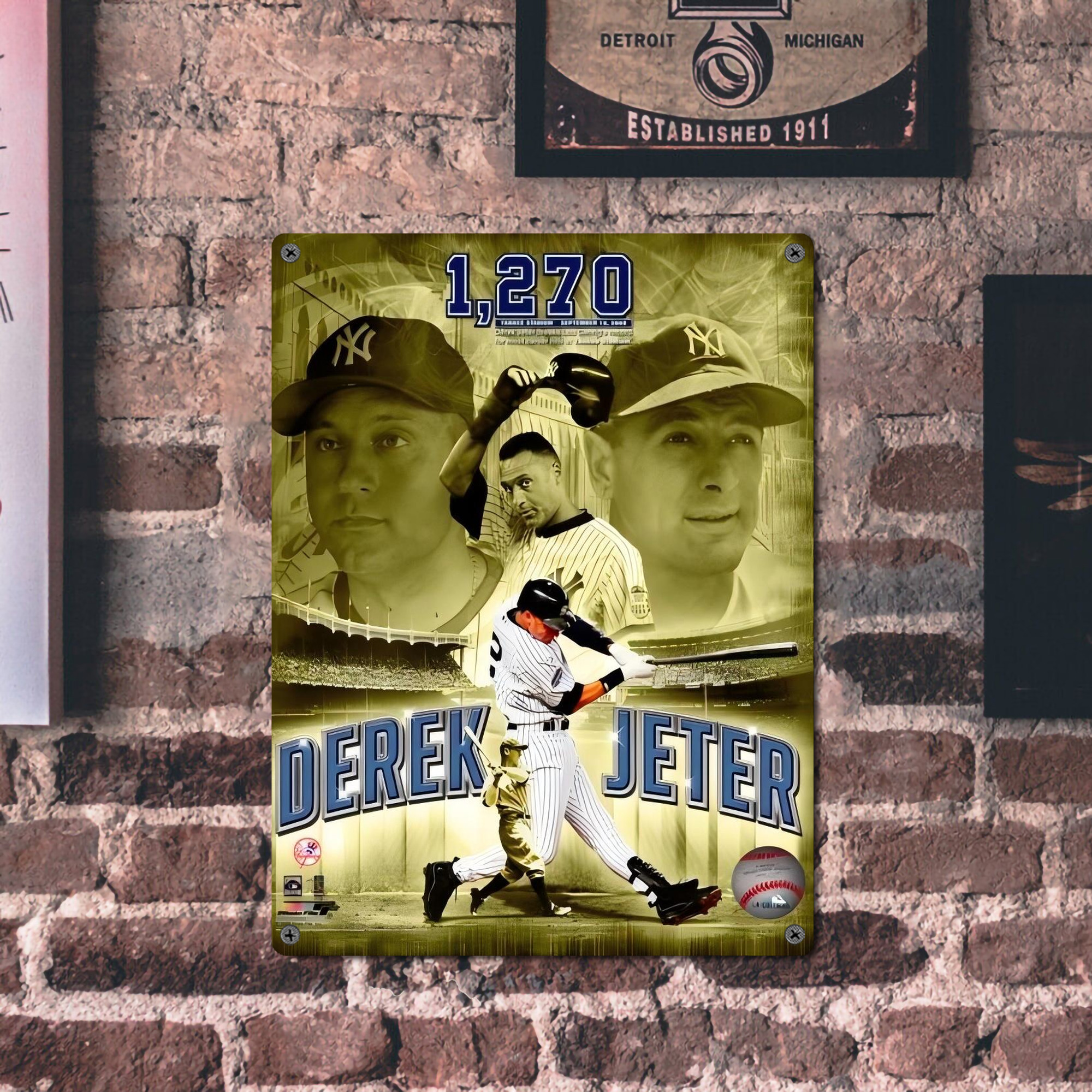 Derek Jeter 86 Vintage Metal Tin Sign 12x16inch – Retro Wall Art Decor For Home, Bar, Kitchen, Bedroom, Office – Durable Iron Sheet Poster, Easy To Hang, Full-Color Printing