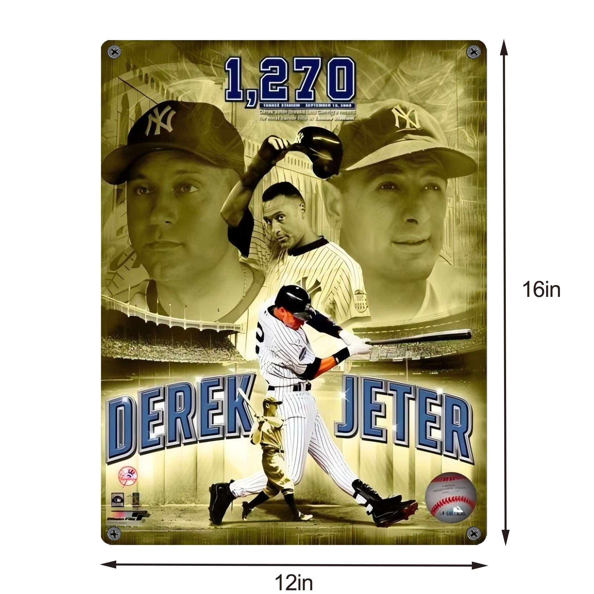 Derek Jeter 86 Vintage Metal Tin Sign 12x16inch – Retro Wall Art Decor For Home, Bar, Kitchen, Bedroom, Office – Durable Iron Sheet Poster, Easy To Hang, Full-Color Printing