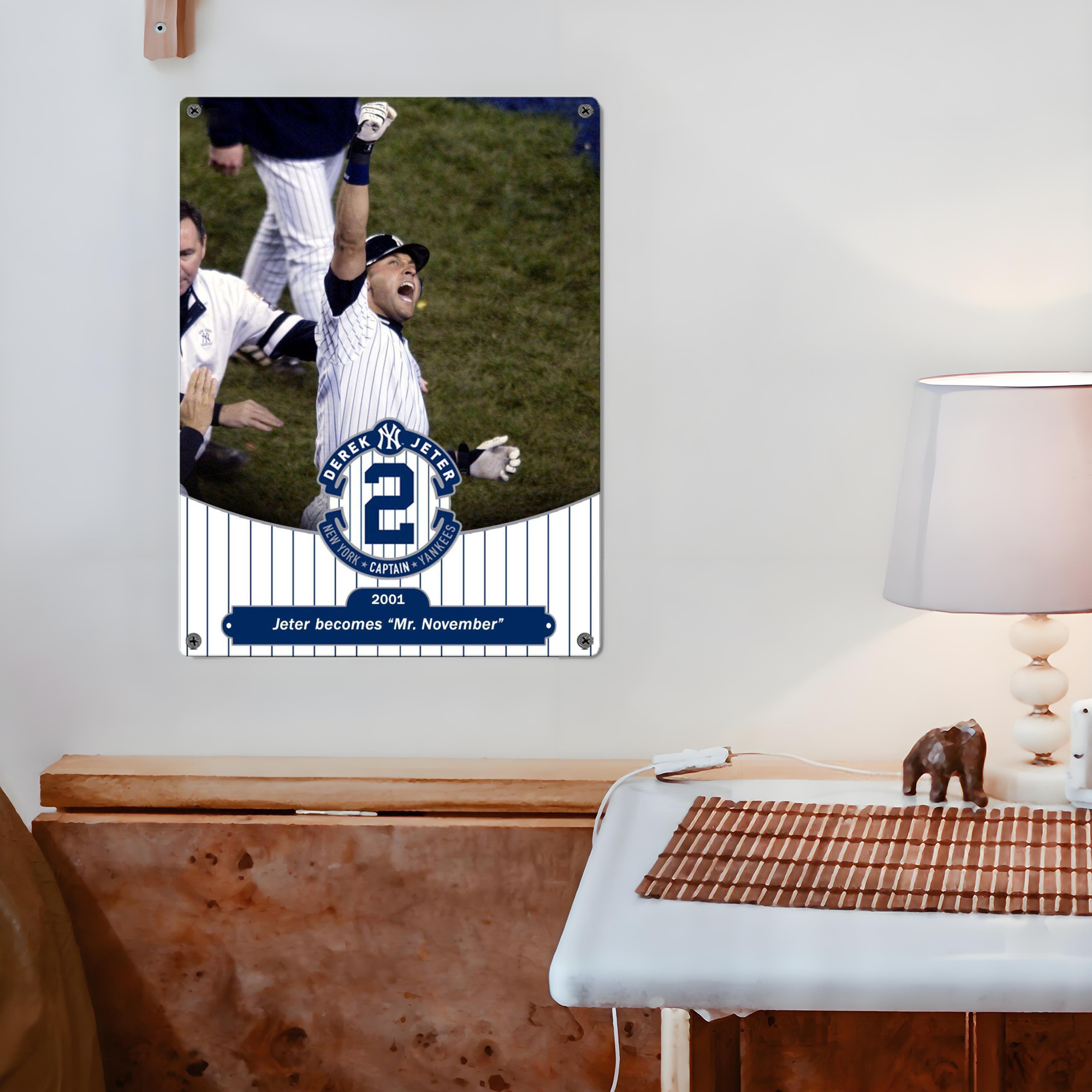 Derek Jeter 87 Vintage Metal Tin Sign 12x16inch – Retro Wall Art Decor For Home, Bar, Kitchen, Bedroom, Office – Durable Iron Sheet Poster, Easy To Hang, Full-Color Printing