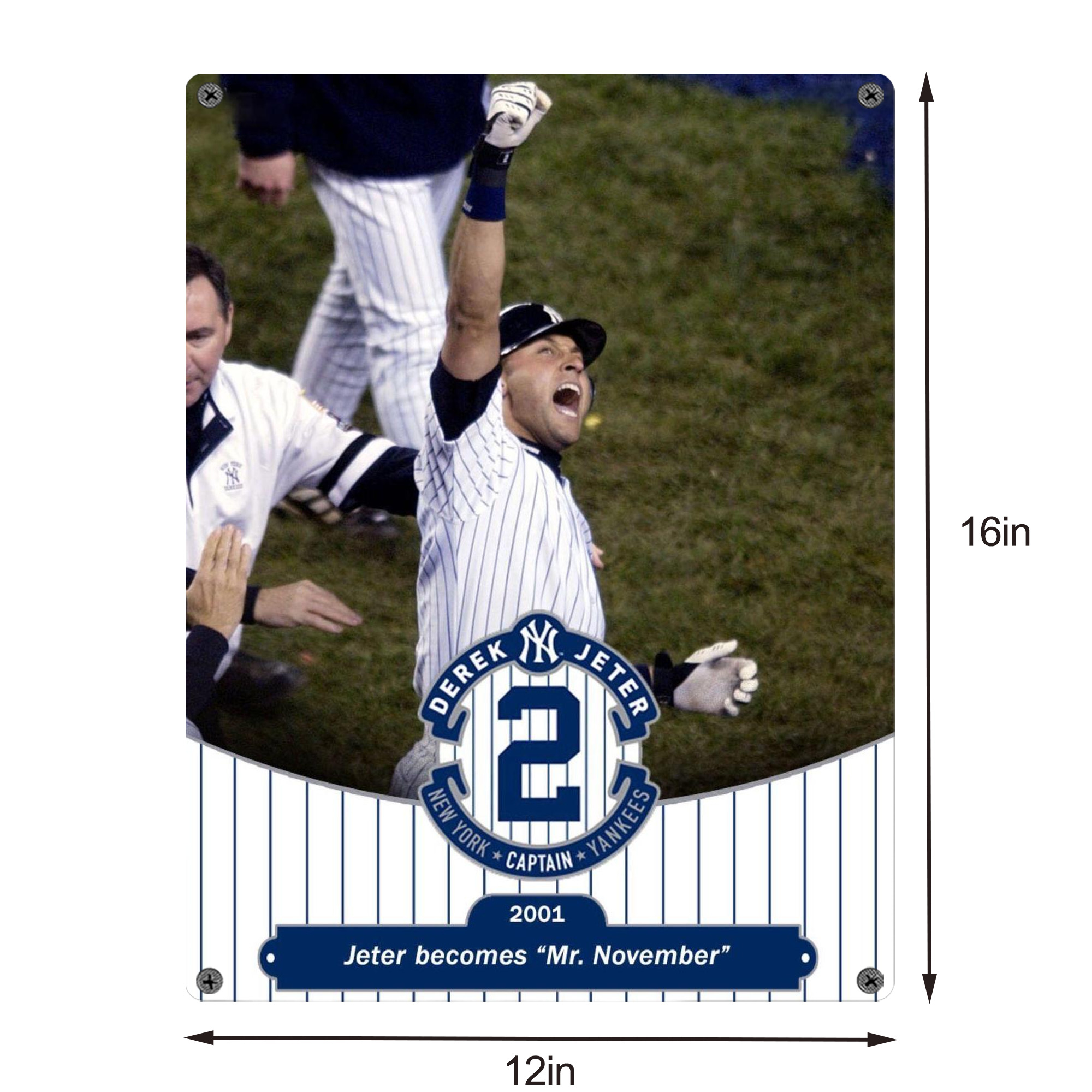 Derek Jeter 87 Vintage Metal Tin Sign 12x16inch – Retro Wall Art Decor For Home, Bar, Kitchen, Bedroom, Office – Durable Iron Sheet Poster, Easy To Hang, Full-Color Printing