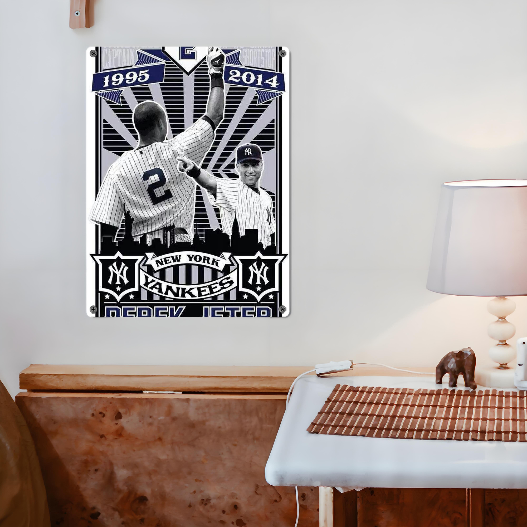 Derek Jeter 89 Vintage Metal Tin Sign 12x16inch – Retro Wall Art Decor For Home, Bar, Kitchen, Bedroom, Office – Durable Iron Sheet Poster, Easy To Hang, Full-Color Printing