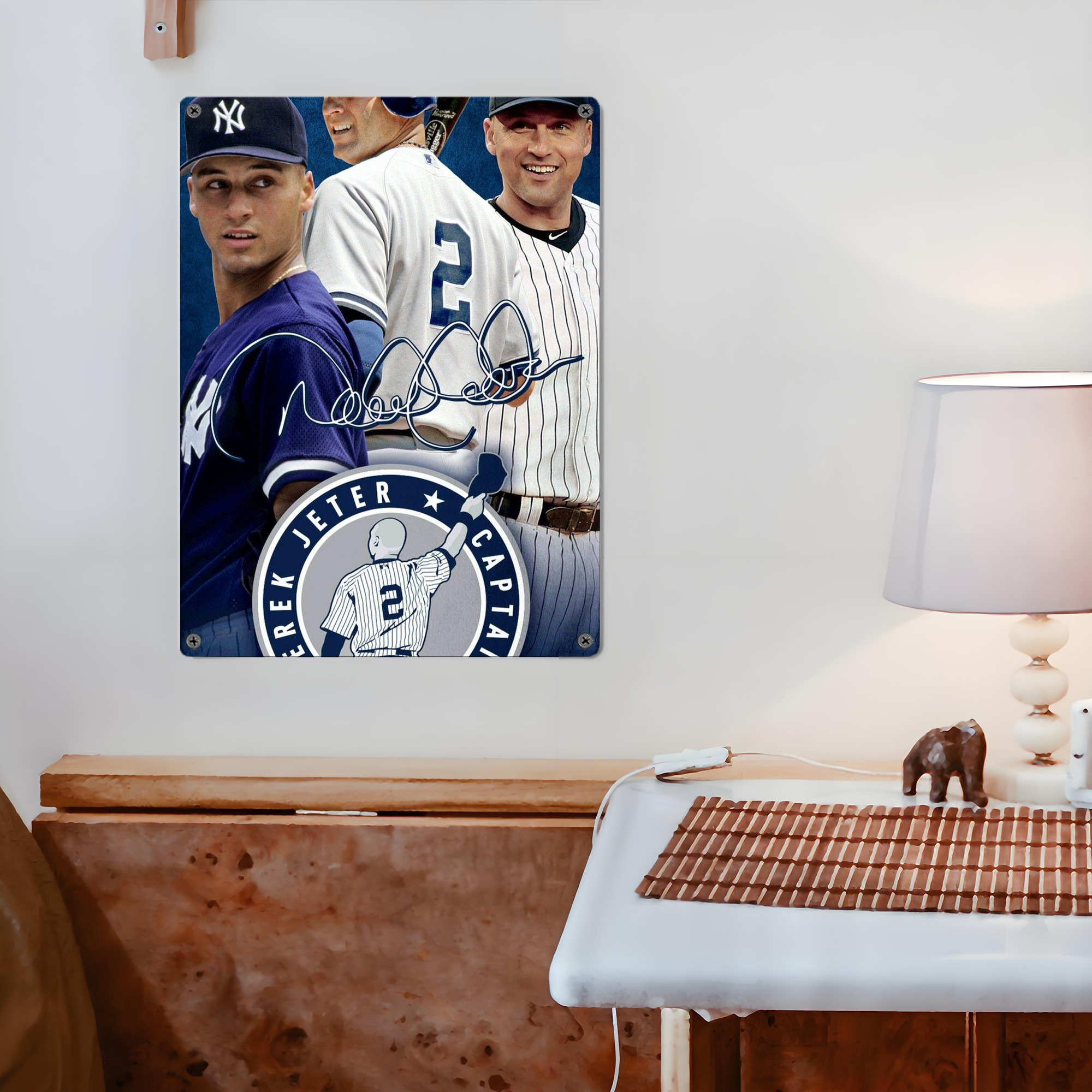 Derek Jeter 92 Vintage Metal Tin Sign 12x16inch – Retro Wall Art Decor For Home, Bar, Kitchen, Bedroom, Office – Durable Iron Sheet Poster, Easy To Hang, Full-Color Printing