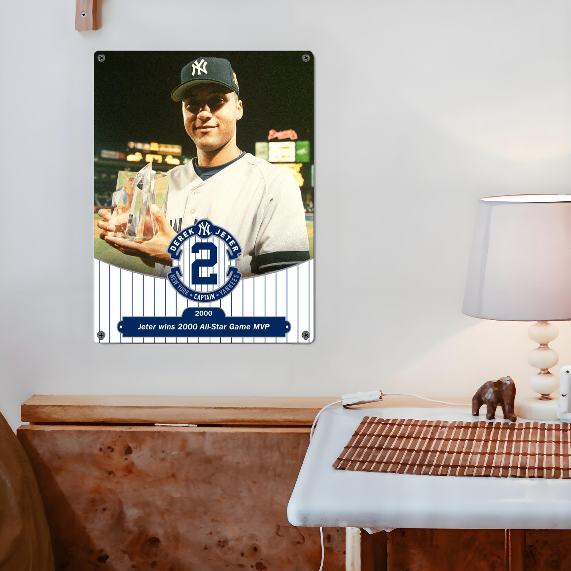 Derek Jeter 93 Vintage Metal Tin Sign 12x16inch – Retro Wall Art Decor For Home, Bar, Kitchen, Bedroom, Office – Durable Iron Sheet Poster, Easy To Hang, Full-Color Printing