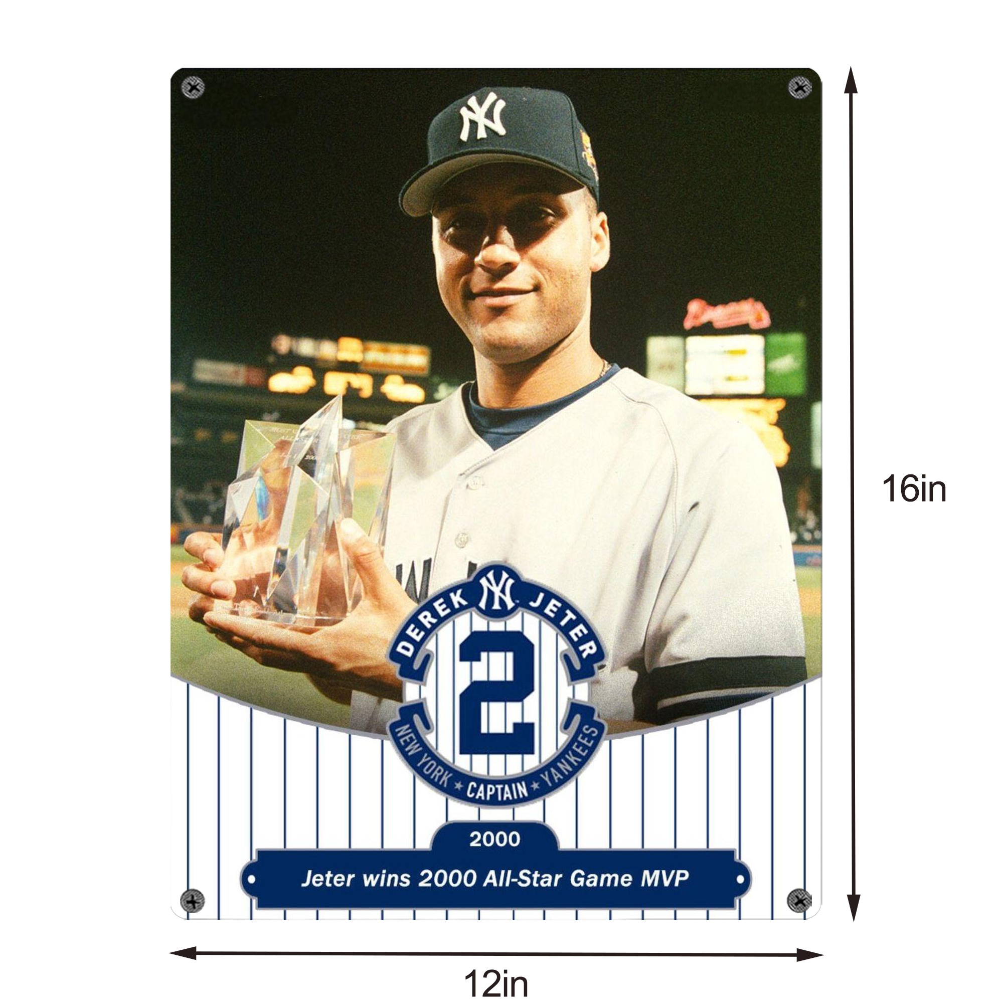 Derek Jeter 93 Vintage Metal Tin Sign 12x16inch – Retro Wall Art Decor For Home, Bar, Kitchen, Bedroom, Office – Durable Iron Sheet Poster, Easy To Hang, Full-Color Printing
