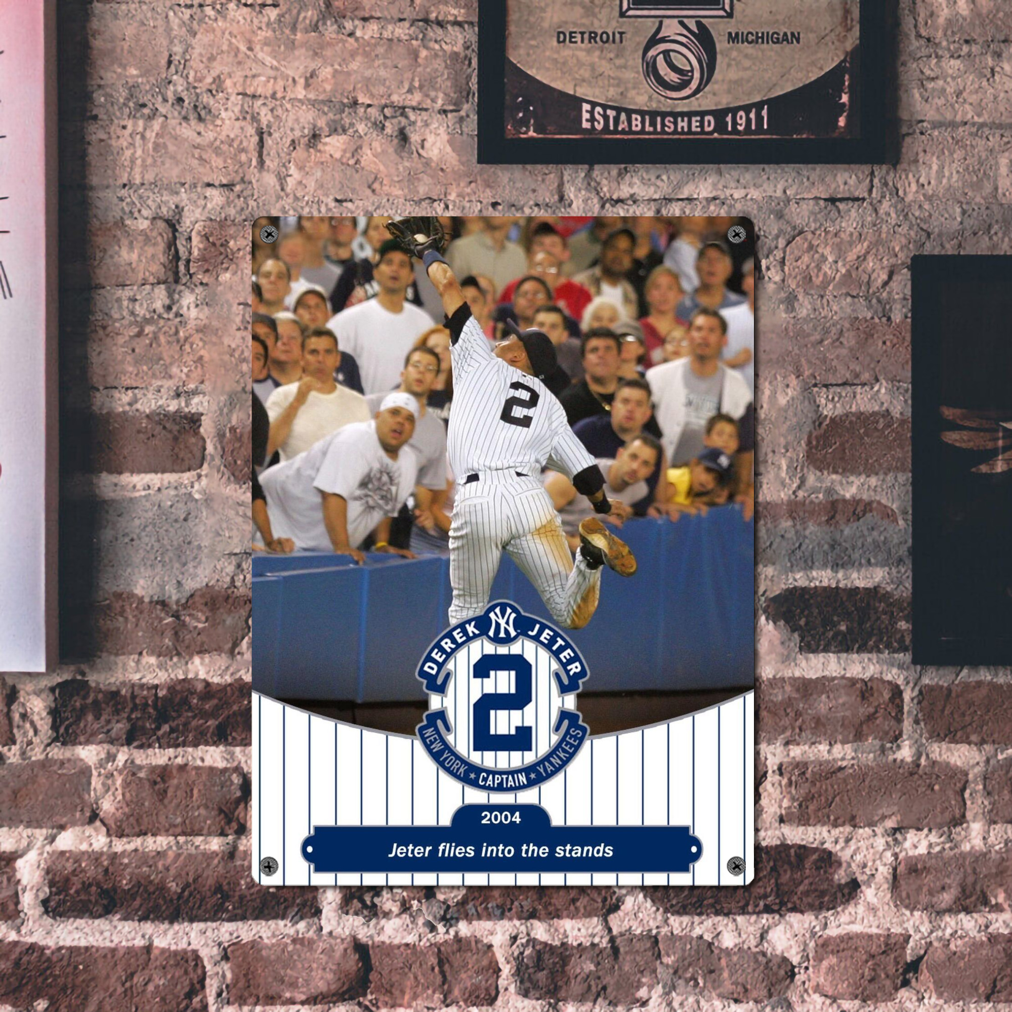 Derek Jeter 94 Vintage Metal Tin Sign 12x16inch – Retro Wall Art Decor For Home, Bar, Kitchen, Bedroom, Office – Durable Iron Sheet Poster, Easy To Hang, Full-Color Printing