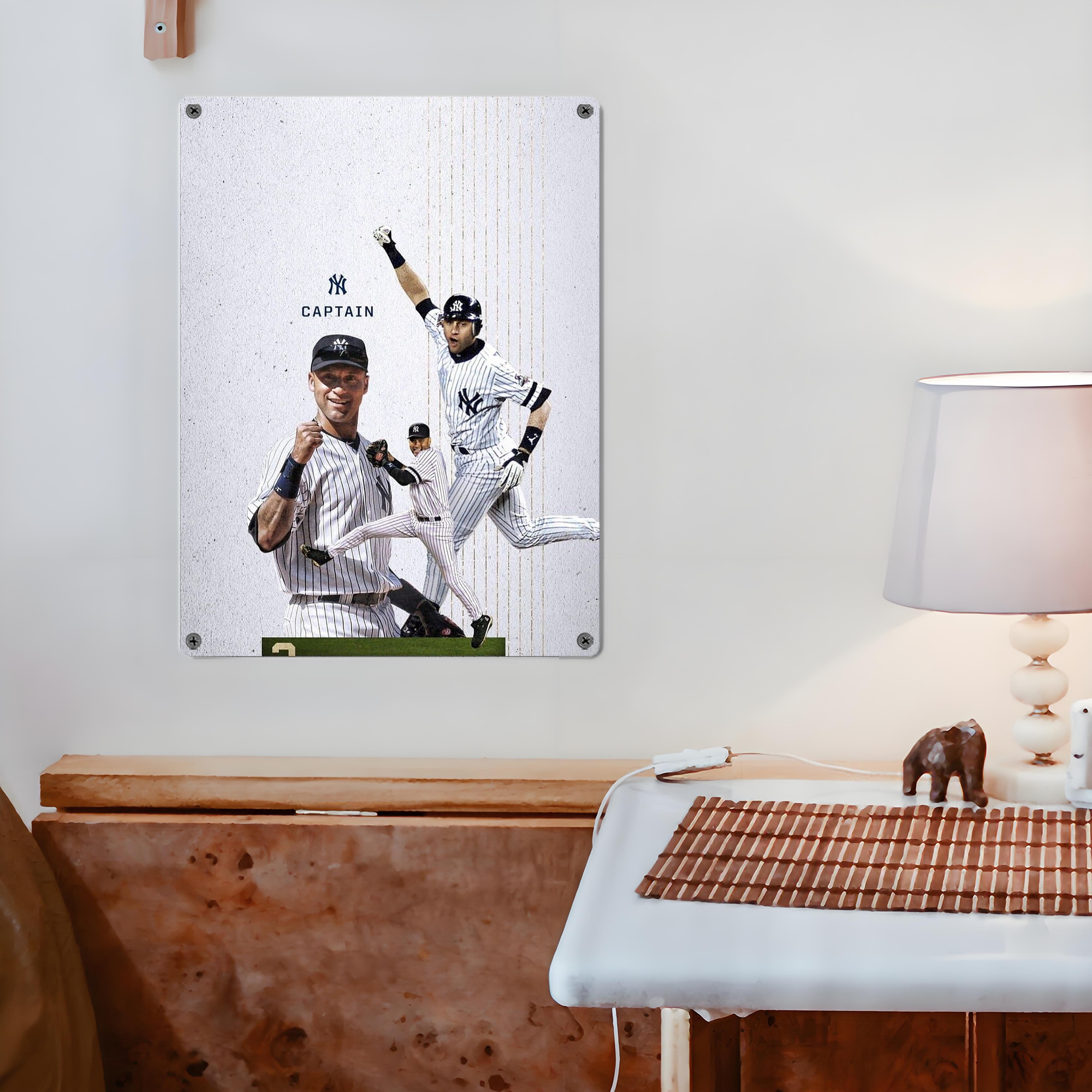 Derek Jeter 106 Vintage Metal Tin Sign 12x16inch – Retro Wall Art Decor For Home, Bar, Kitchen, Bedroom, Office – Durable Iron Sheet Poster, Easy To Hang, Full-Color Printing