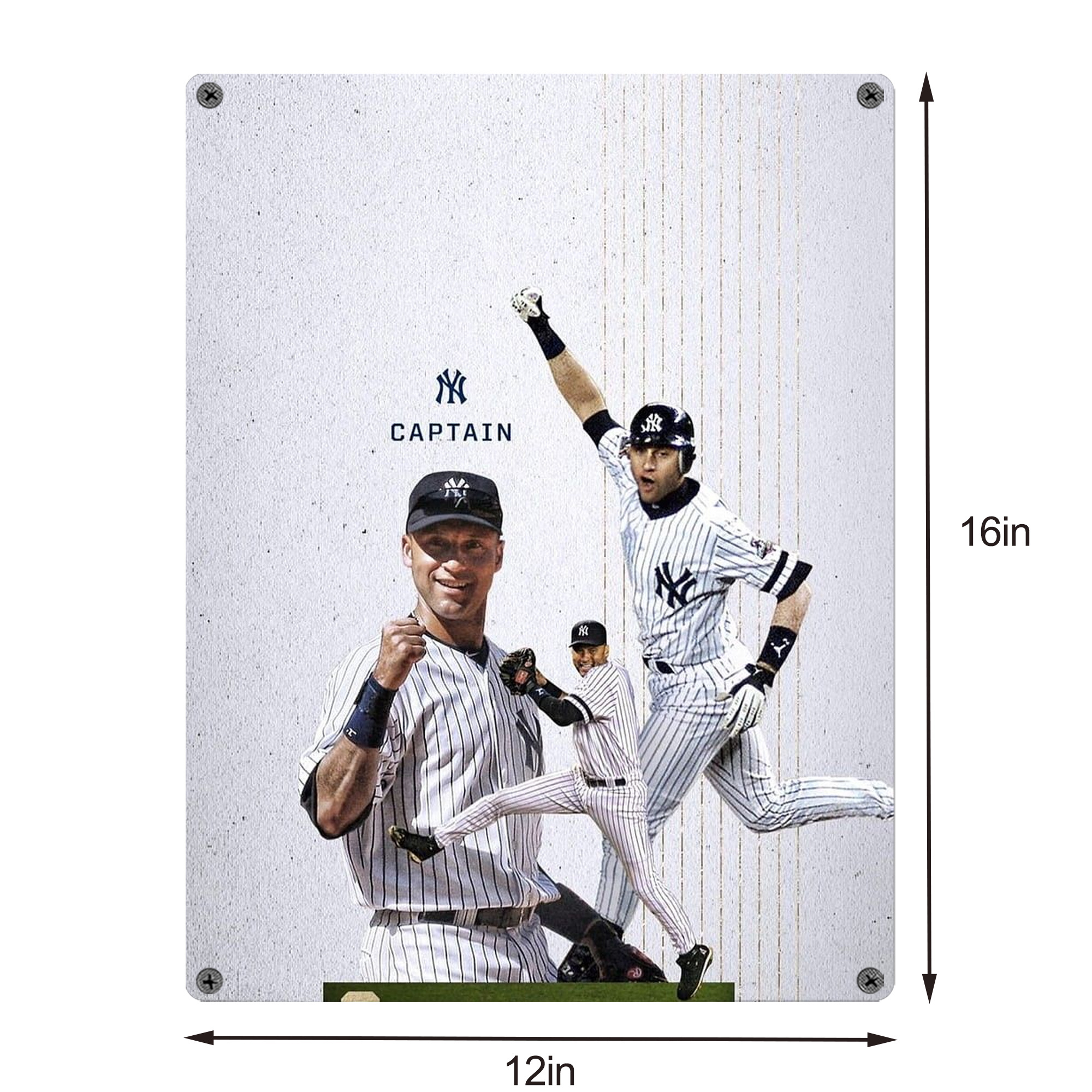 Derek Jeter 106 Vintage Metal Tin Sign 12x16inch – Retro Wall Art Decor For Home, Bar, Kitchen, Bedroom, Office – Durable Iron Sheet Poster, Easy To Hang, Full-Color Printing