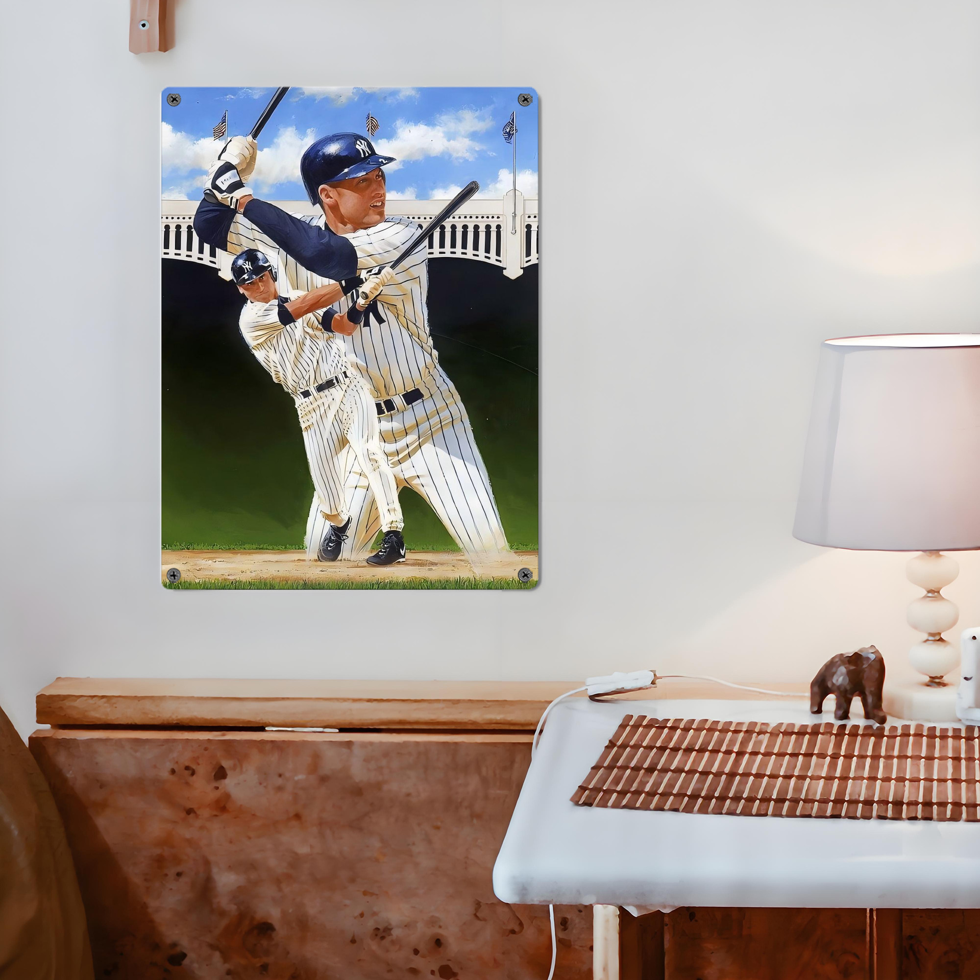 Derek Jeter 108 Vintage Metal Tin Sign 12x16inch – Retro Wall Art Decor For Home, Bar, Kitchen, Bedroom, Office – Durable Iron Sheet Poster, Easy To Hang, Full-Color Printing