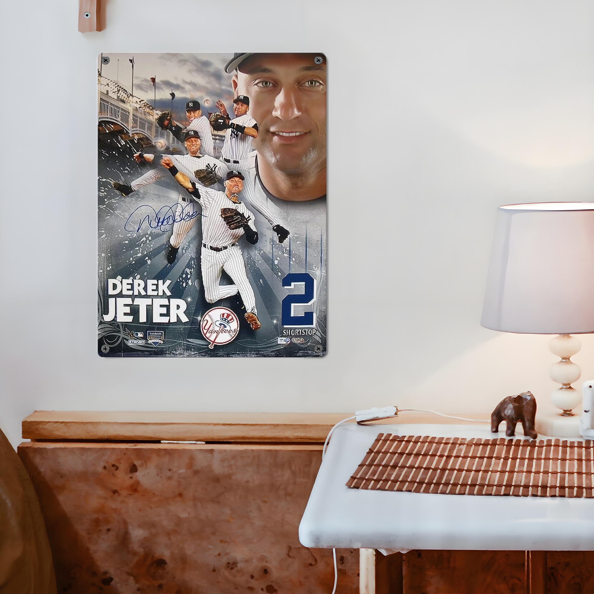 Derek Jeter 109 Vintage Metal Tin Sign 12x16inch – Retro Wall Art Decor For Home, Bar, Kitchen, Bedroom, Office – Durable Iron Sheet Poster, Easy To Hang, Full-Color Printing