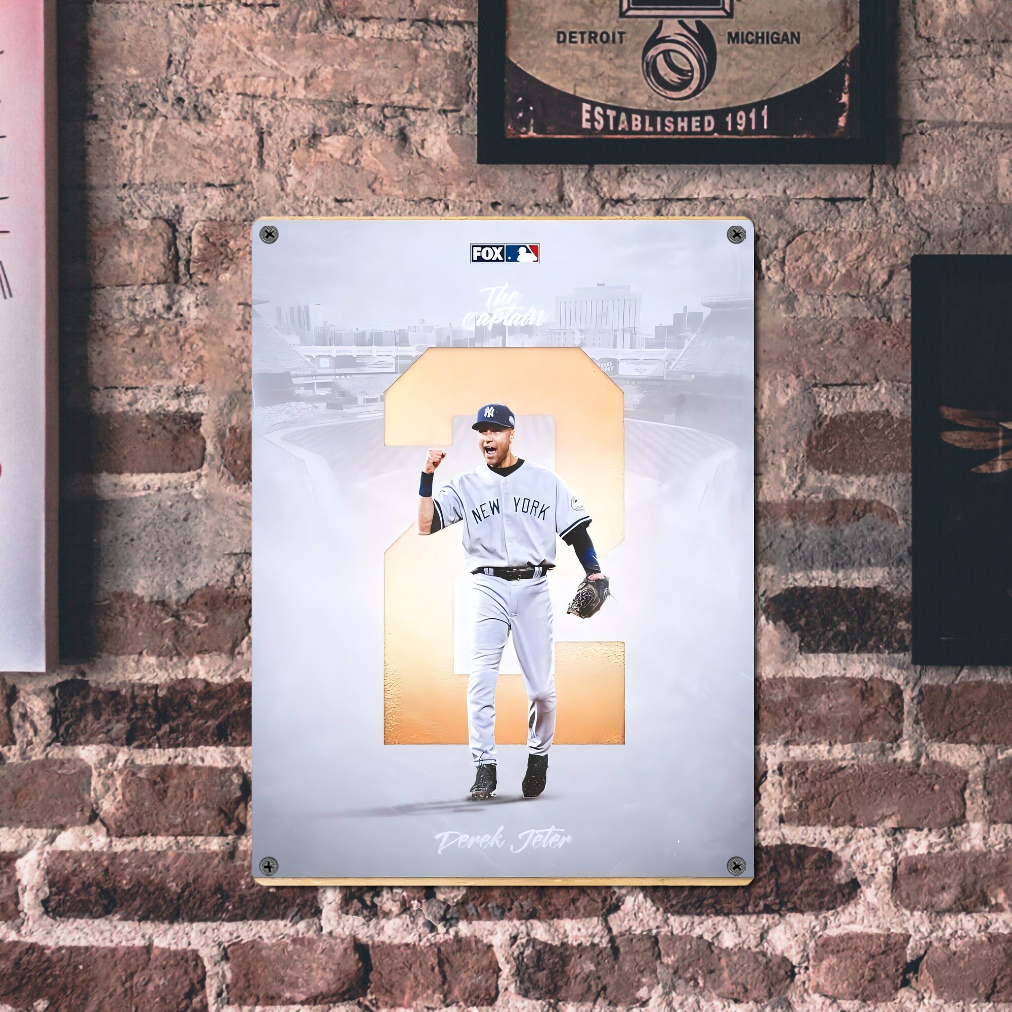 Derek Jeter 112 Vintage Metal Tin Sign 12x16inch – Retro Wall Art Decor For Home, Bar, Kitchen, Bedroom, Office – Durable Iron Sheet Poster, Easy To Hang, Full-Color Printing