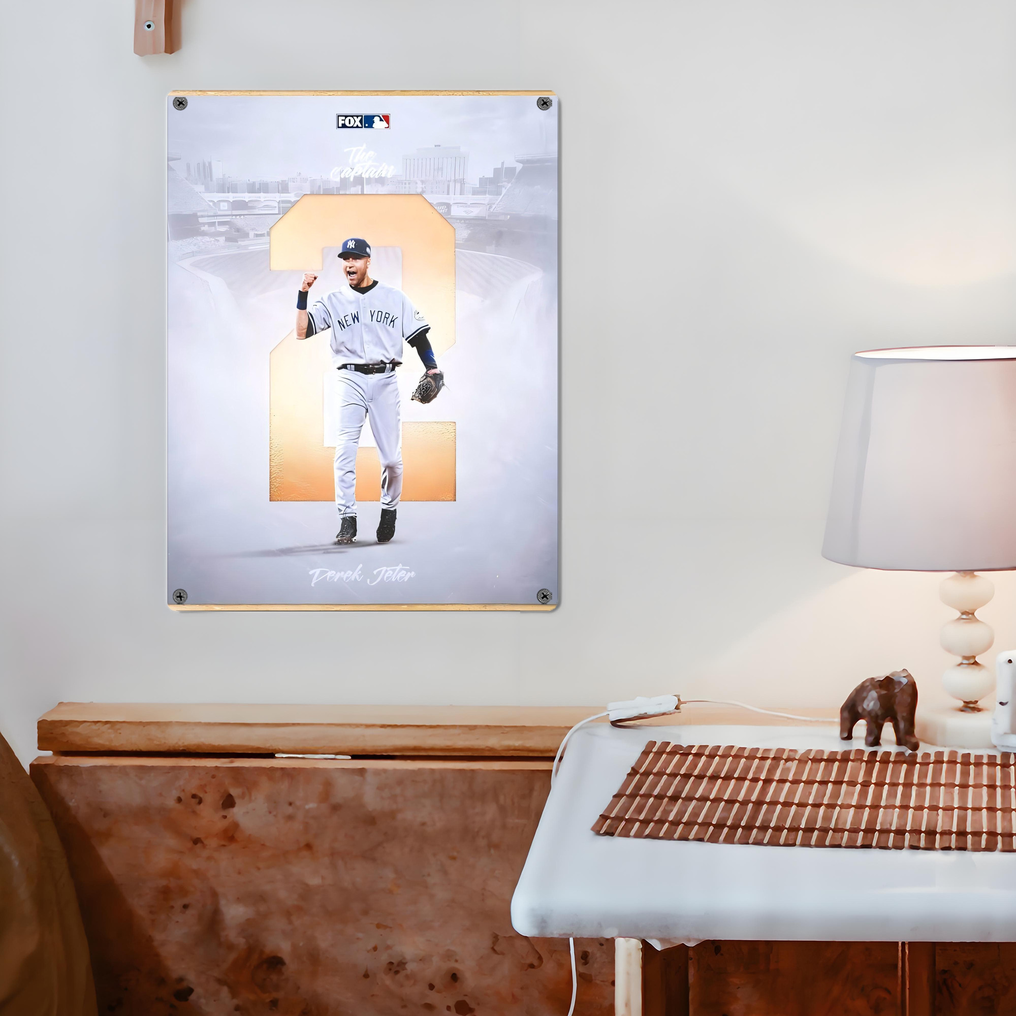 Derek Jeter 112 Vintage Metal Tin Sign 12x16inch – Retro Wall Art Decor For Home, Bar, Kitchen, Bedroom, Office – Durable Iron Sheet Poster, Easy To Hang, Full-Color Printing