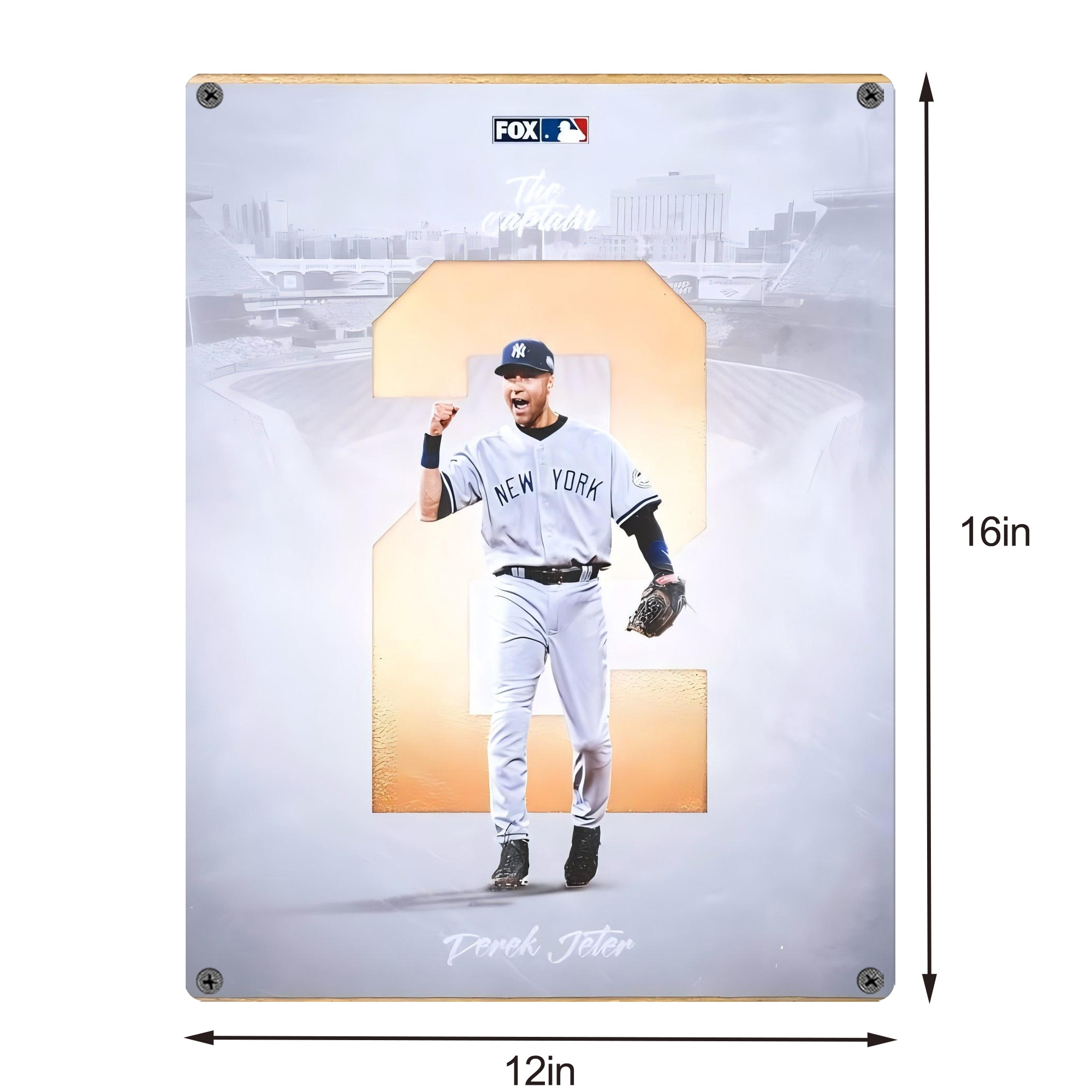 Derek Jeter 112 Vintage Metal Tin Sign 12x16inch – Retro Wall Art Decor For Home, Bar, Kitchen, Bedroom, Office – Durable Iron Sheet Poster, Easy To Hang, Full-Color Printing