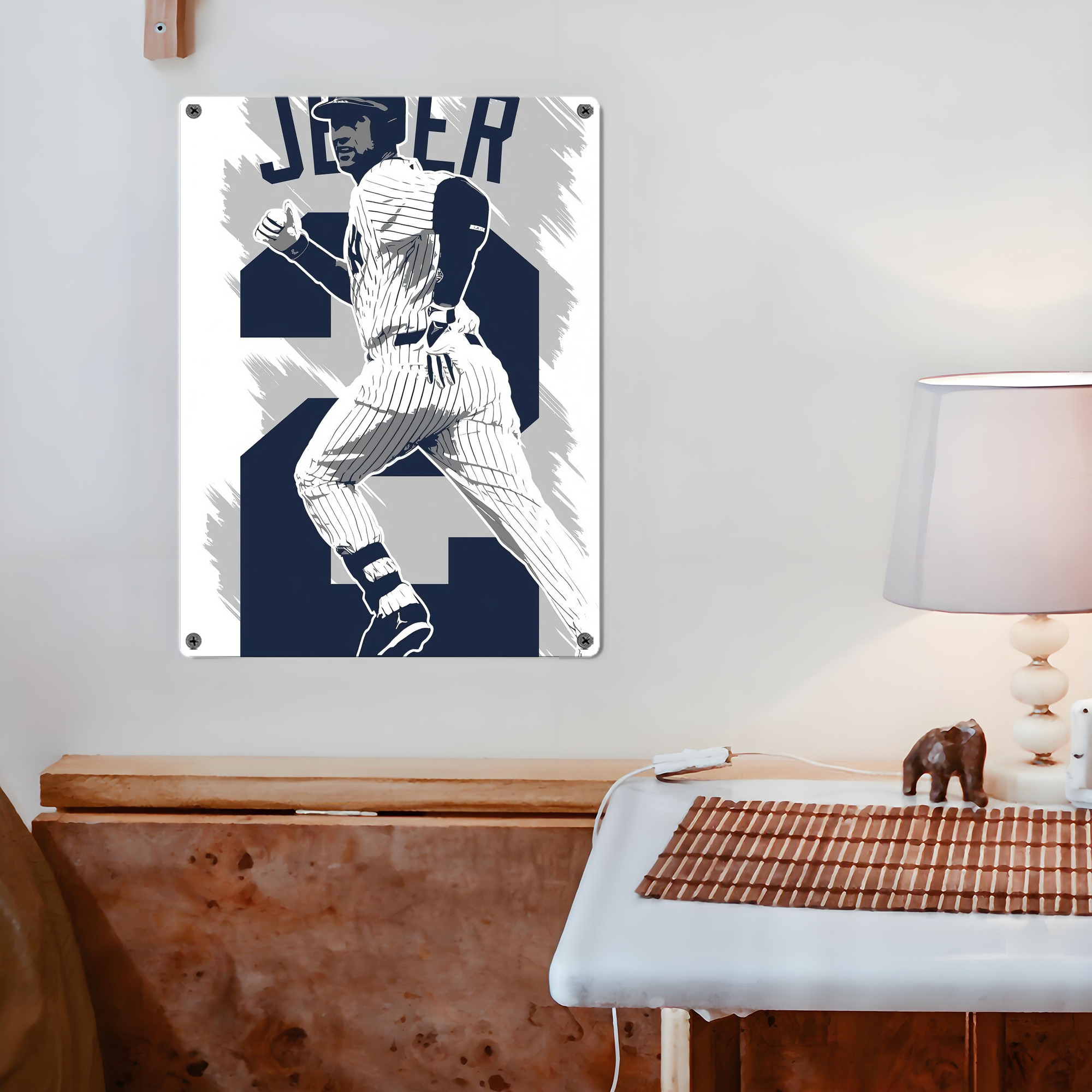 Derek Jeter 113 Vintage Metal Tin Sign 12x16inch – Retro Wall Art Decor For Home, Bar, Kitchen, Bedroom, Office – Durable Iron Sheet Poster, Easy To Hang, Full-Color Printing