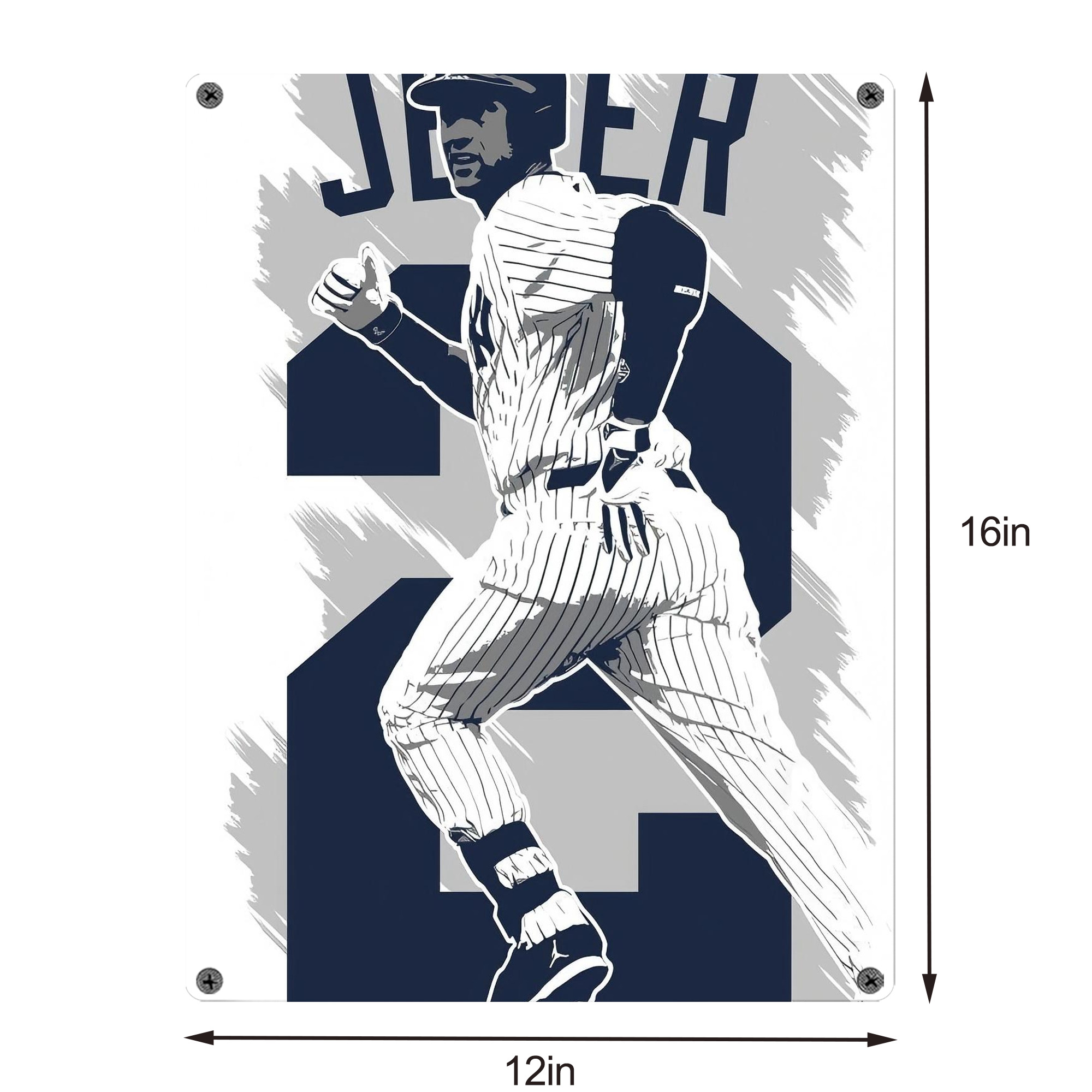 Derek Jeter 113 Vintage Metal Tin Sign 12x16inch – Retro Wall Art Decor For Home, Bar, Kitchen, Bedroom, Office – Durable Iron Sheet Poster, Easy To Hang, Full-Color Printing