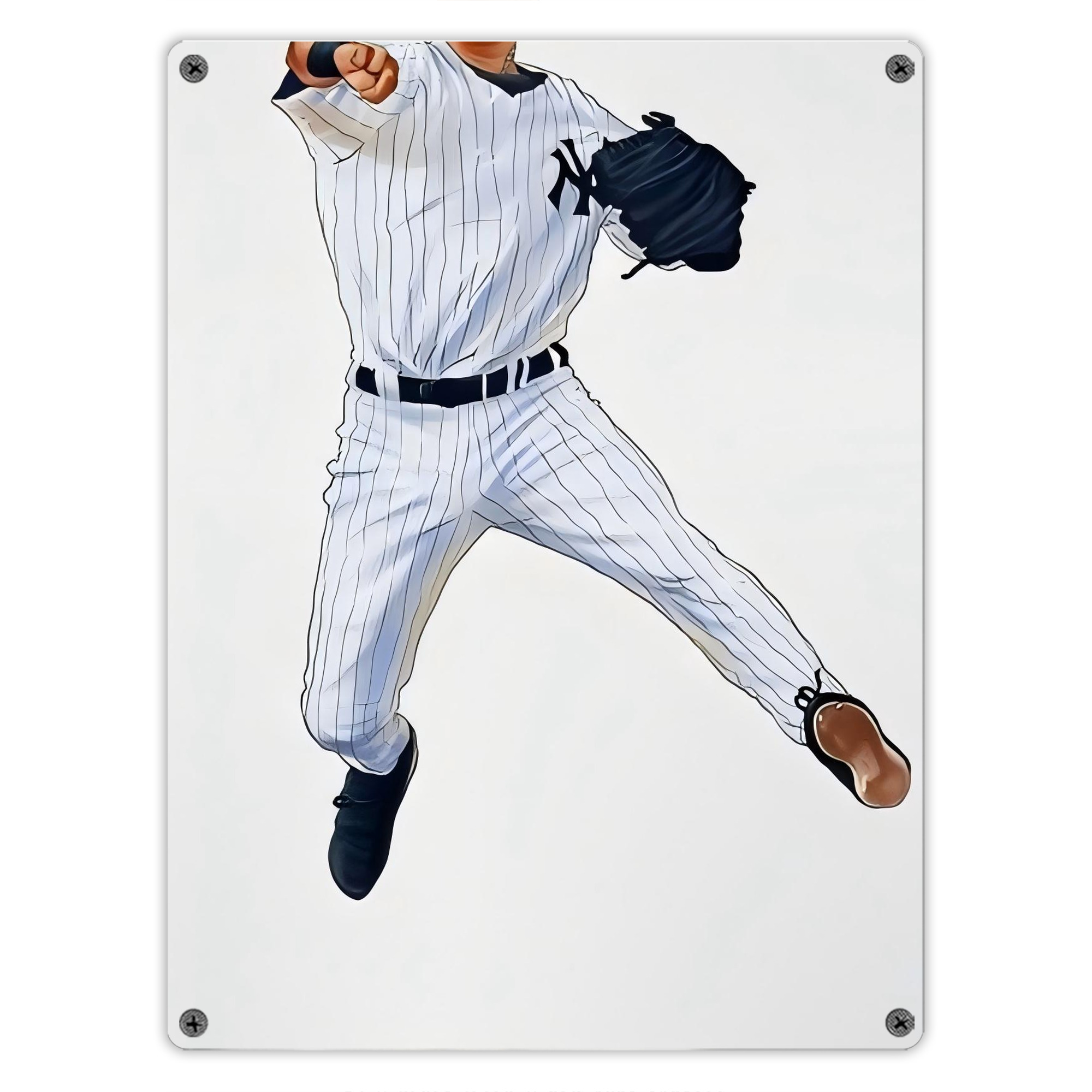 Derek Jeter 17 Vintage Metal Tin Sign 12x16inch – Retro Wall Art Decor For Home, Bar, Kitchen, Bedroom, Office – Durable Iron Sheet Poster, Easy To Hang, Full-Color Printing