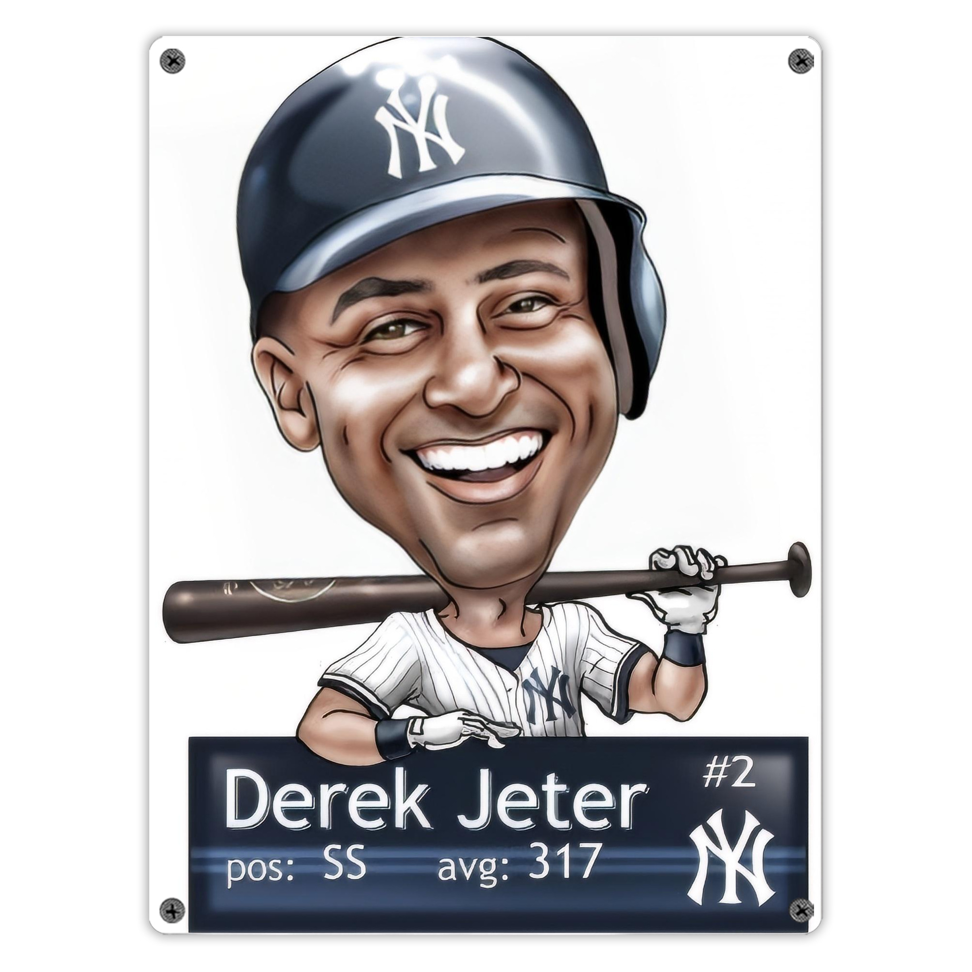 Derek Jeter 18 Vintage Metal Tin Sign 12x16inch – Retro Wall Art Decor For Home, Bar, Kitchen, Bedroom, Office – Durable Iron Sheet Poster, Easy To Hang, Full-Color Printing
