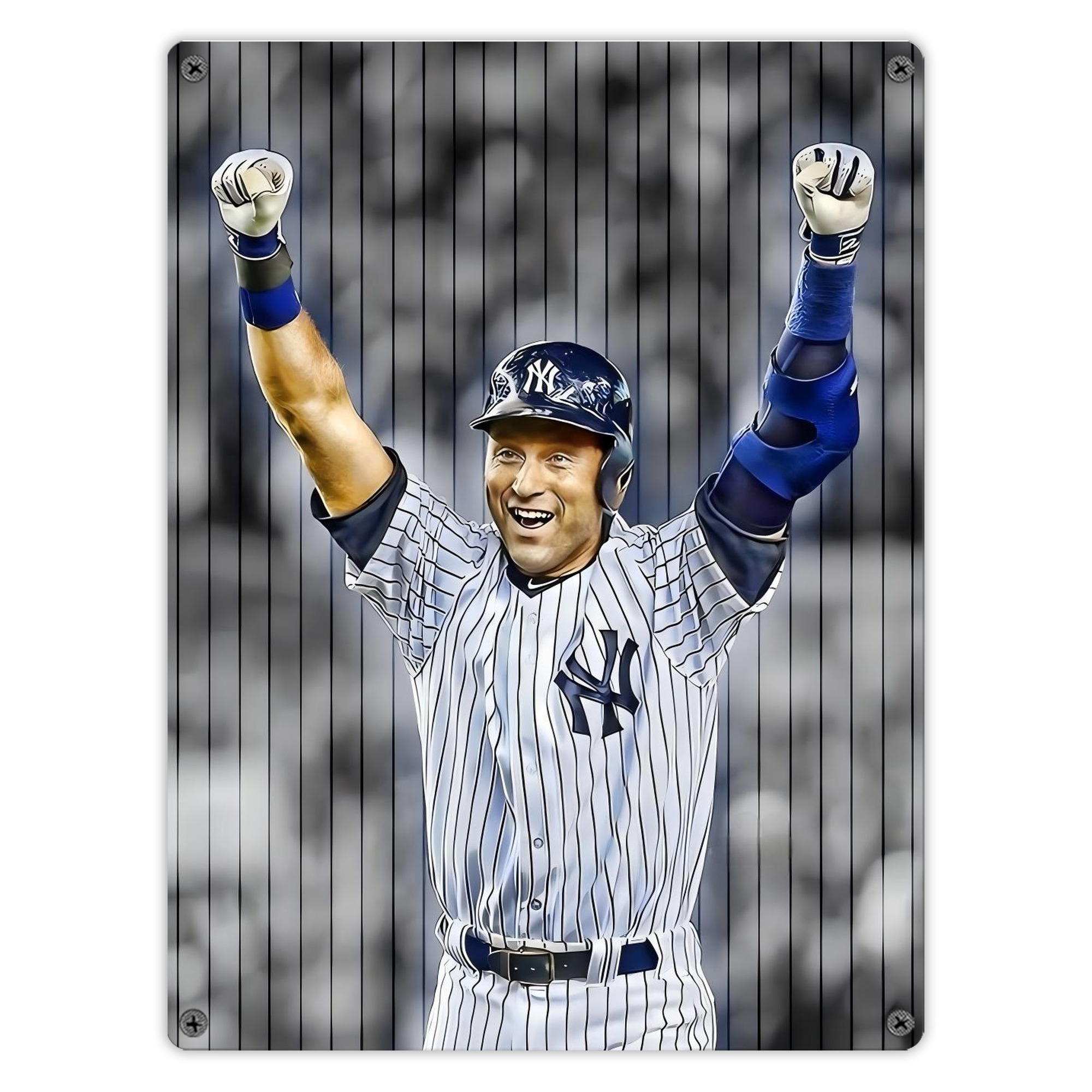 Derek Jeter 45 Vintage Metal Tin Sign 12x16inch – Retro Wall Art Decor For Home, Bar, Kitchen, Bedroom, Office – Durable Iron Sheet Poster, Easy To Hang, Full-Color Printing