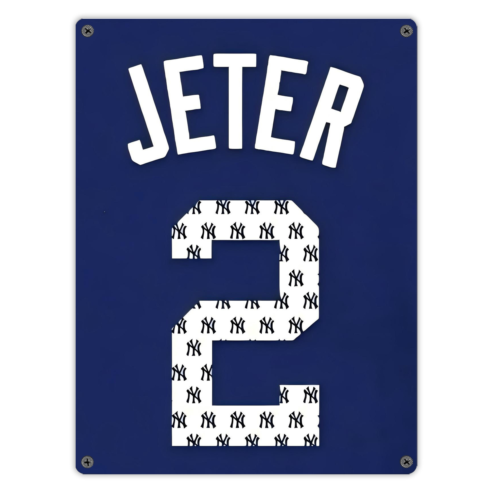 Derek Jeter 50 Vintage Metal Tin Sign 12x16inch – Retro Wall Art Decor For Home, Bar, Kitchen, Bedroom, Office – Durable Iron Sheet Poster, Easy To Hang, Full-Color Printing