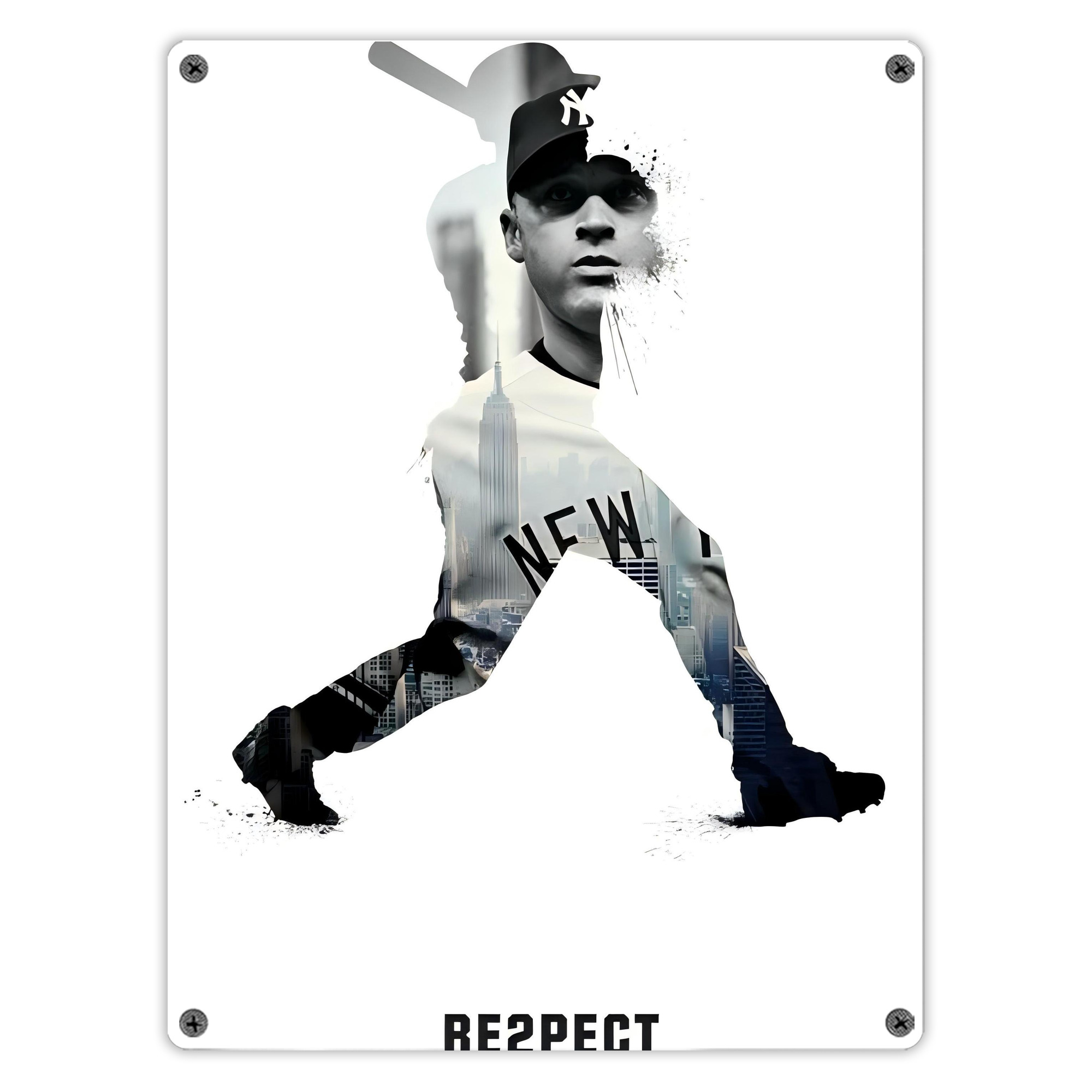 Derek Jeter 54 Vintage Metal Tin Sign 12x16inch – Retro Wall Art Decor For Home, Bar, Kitchen, Bedroom, Office – Durable Iron Sheet Poster, Easy To Hang, Full-Color Printing