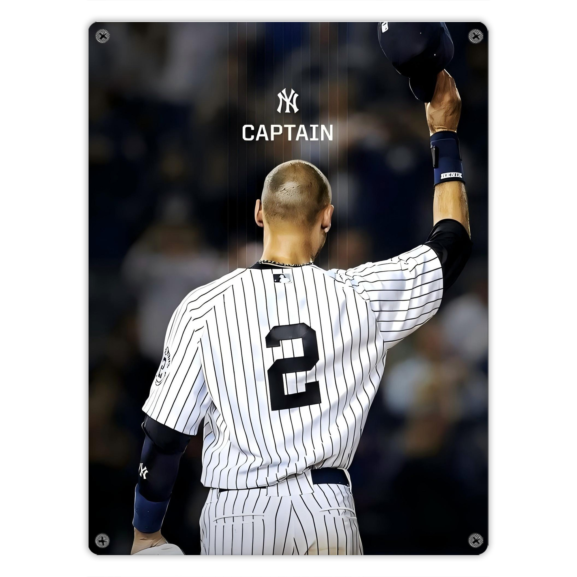 Derek Jeter 56 Vintage Metal Tin Sign 12x16inch – Retro Wall Art Decor For Home, Bar, Kitchen, Bedroom, Office – Durable Iron Sheet Poster, Easy To Hang, Full-Color Printing