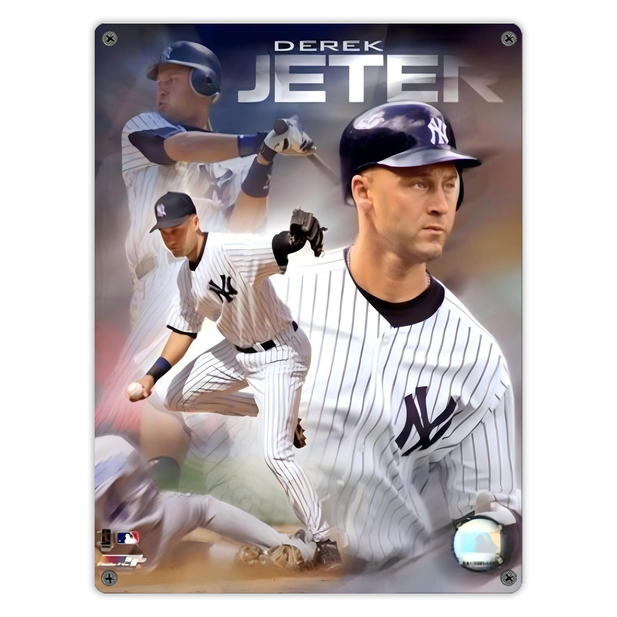 Derek Jeter 60 Vintage Metal Tin Sign 12x16inch – Retro Wall Art Decor For Home, Bar, Kitchen, Bedroom, Office – Durable Iron Sheet Poster, Easy To Hang, Full-Color Printing
