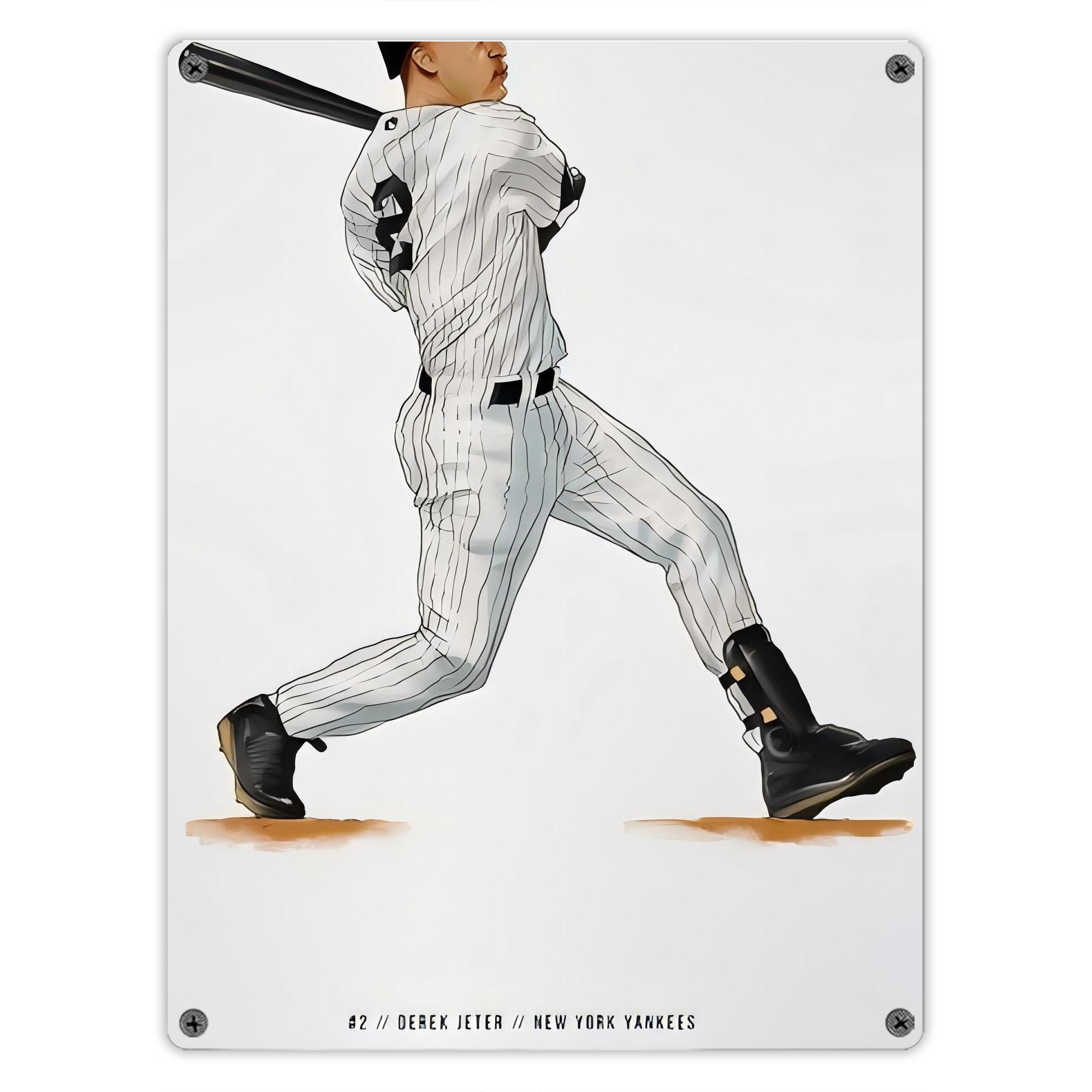 Derek Jeter 64 Vintage Metal Tin Sign 12x16inch – Retro Wall Art Decor For Home, Bar, Kitchen, Bedroom, Office – Durable Iron Sheet Poster, Easy To Hang, Full-Color Printing