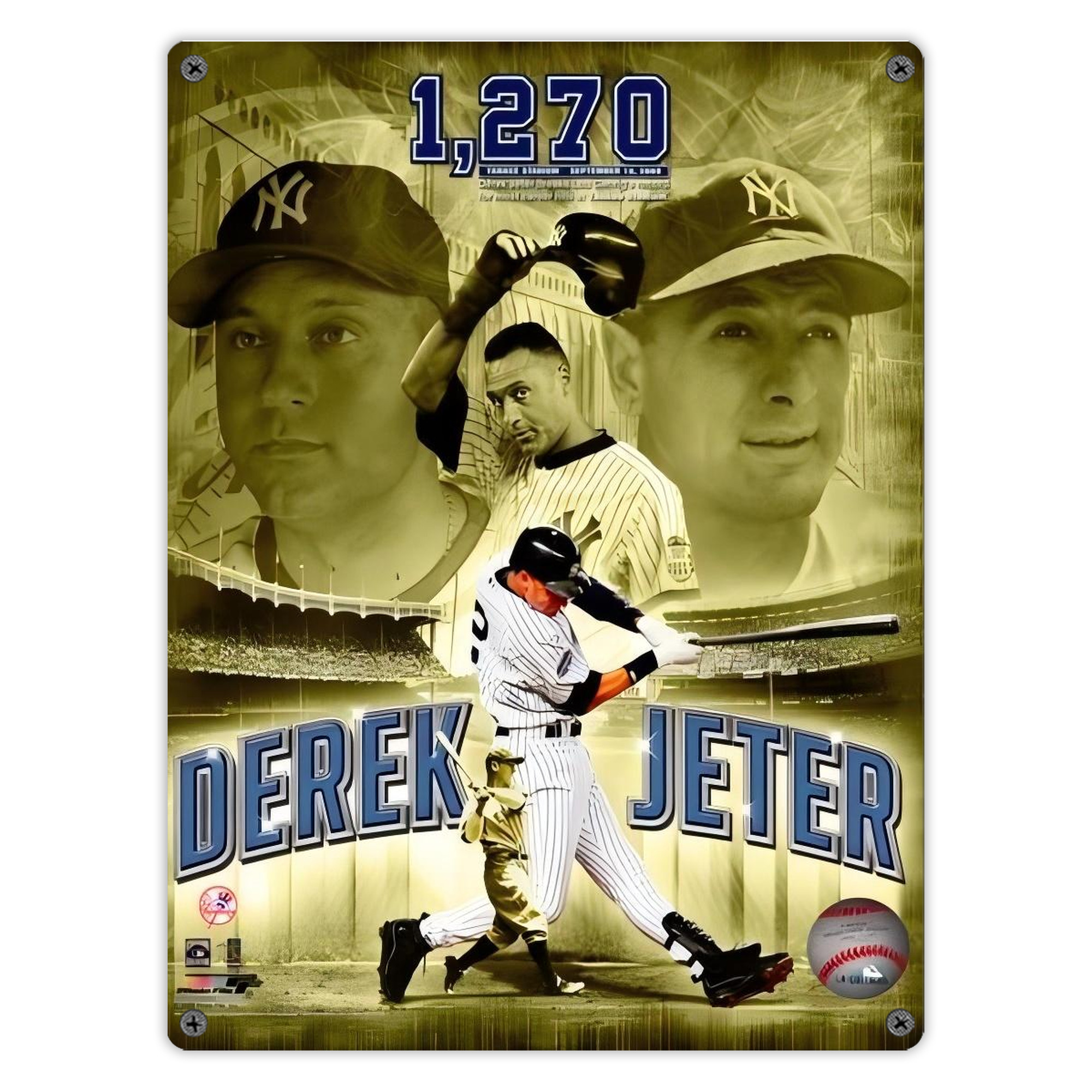 Derek Jeter 86 Vintage Metal Tin Sign 12x16inch – Retro Wall Art Decor For Home, Bar, Kitchen, Bedroom, Office – Durable Iron Sheet Poster, Easy To Hang, Full-Color Printing