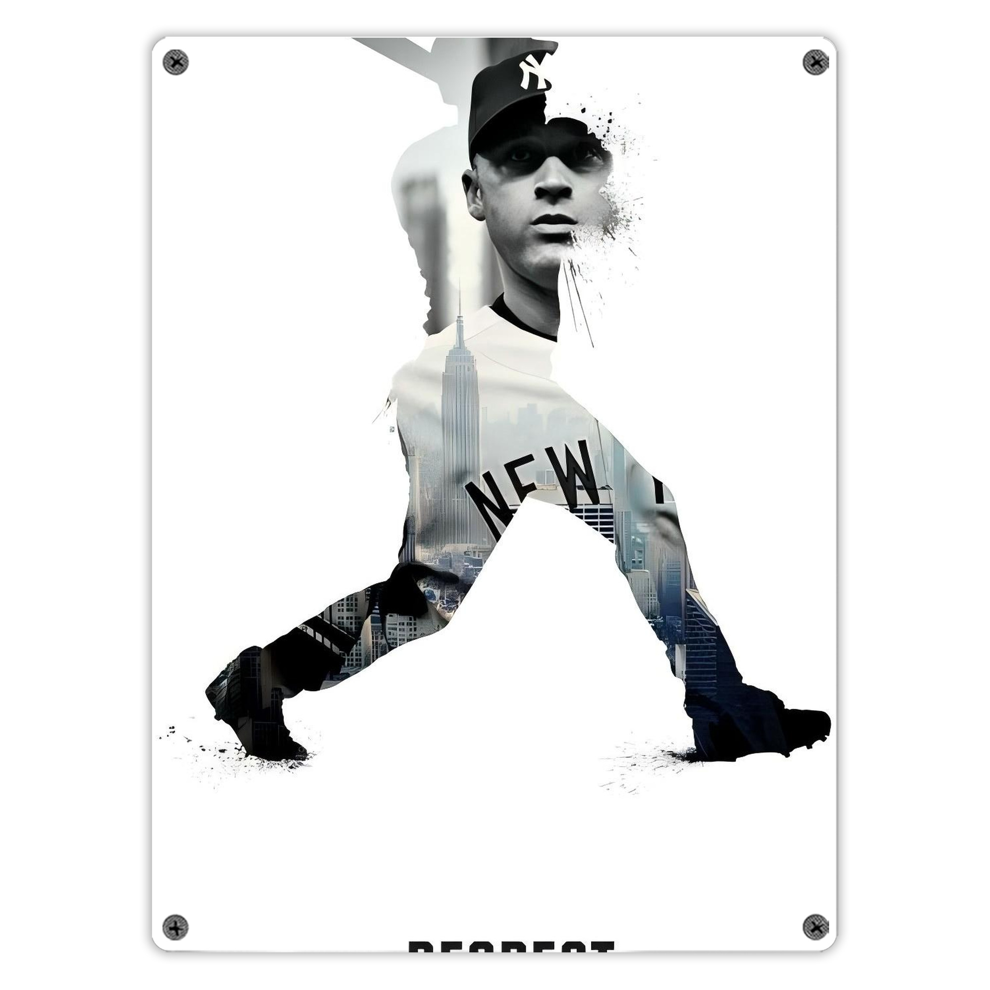 Derek Jeter 98 Vintage Metal Tin Sign 12x16inch – Retro Wall Art Decor For Home, Bar, Kitchen, Bedroom, Office – Durable Iron Sheet Poster, Easy To Hang, Full-Color Printing