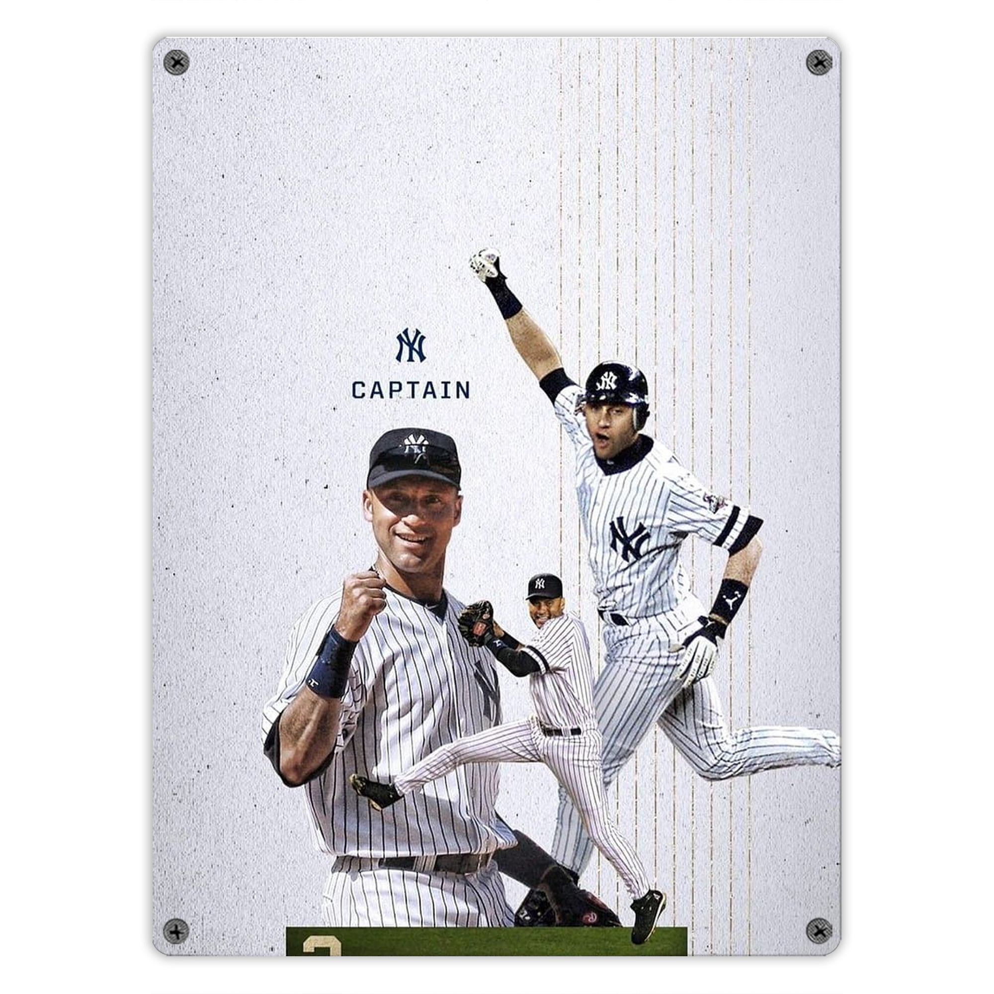 Derek Jeter 106 Vintage Metal Tin Sign 12x16inch – Retro Wall Art Decor For Home, Bar, Kitchen, Bedroom, Office – Durable Iron Sheet Poster, Easy To Hang, Full-Color Printing