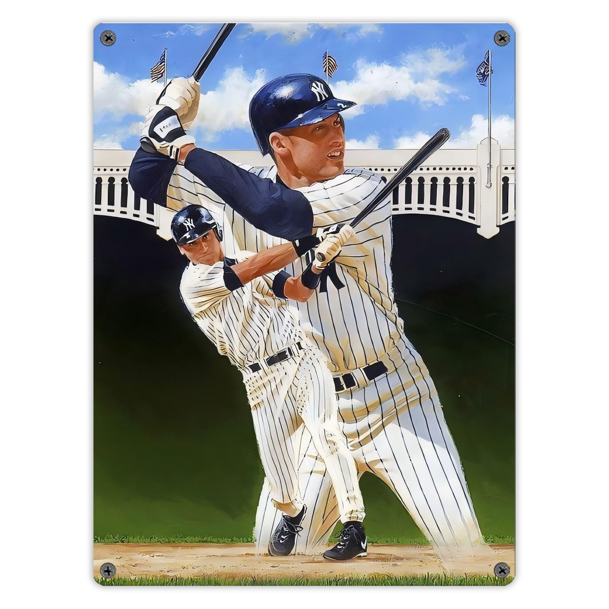 Derek Jeter 108 Vintage Metal Tin Sign 12x16inch – Retro Wall Art Decor For Home, Bar, Kitchen, Bedroom, Office – Durable Iron Sheet Poster, Easy To Hang, Full-Color Printing