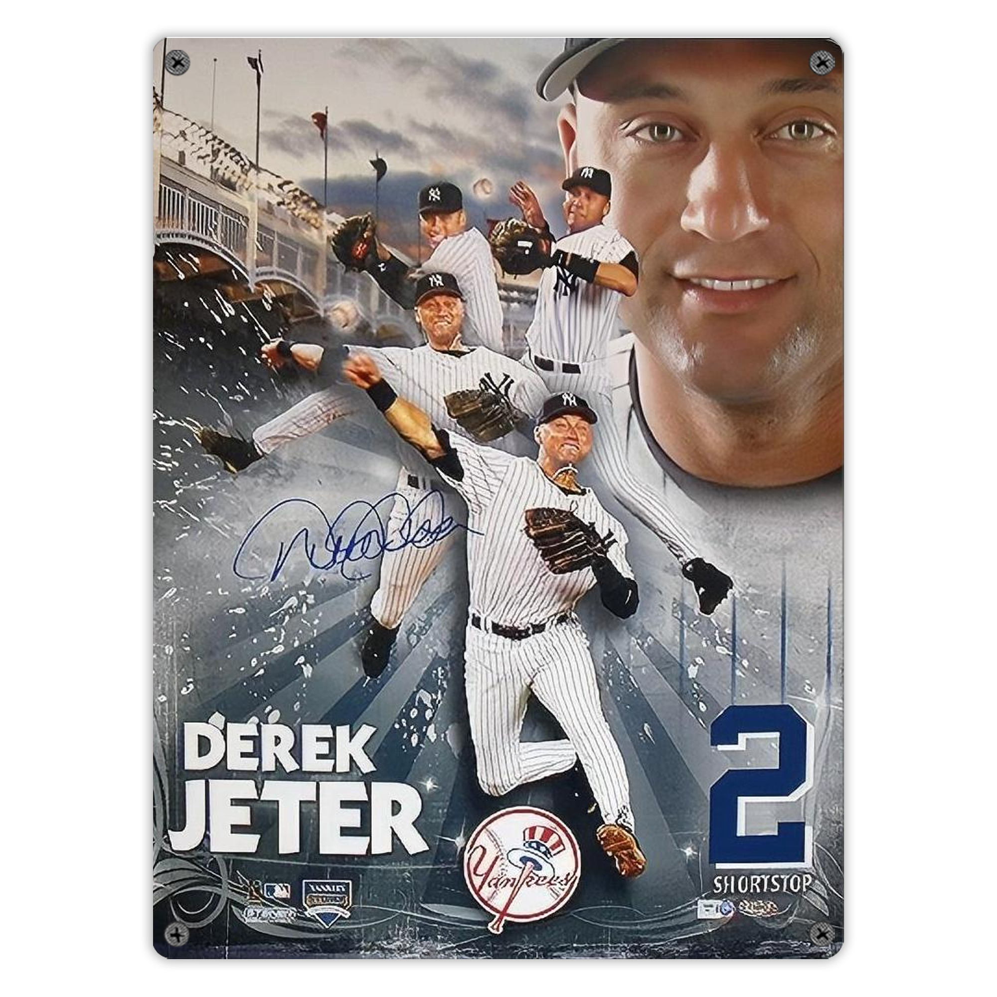 Derek Jeter 109 Vintage Metal Tin Sign 12x16inch – Retro Wall Art Decor For Home, Bar, Kitchen, Bedroom, Office – Durable Iron Sheet Poster, Easy To Hang, Full-Color Printing